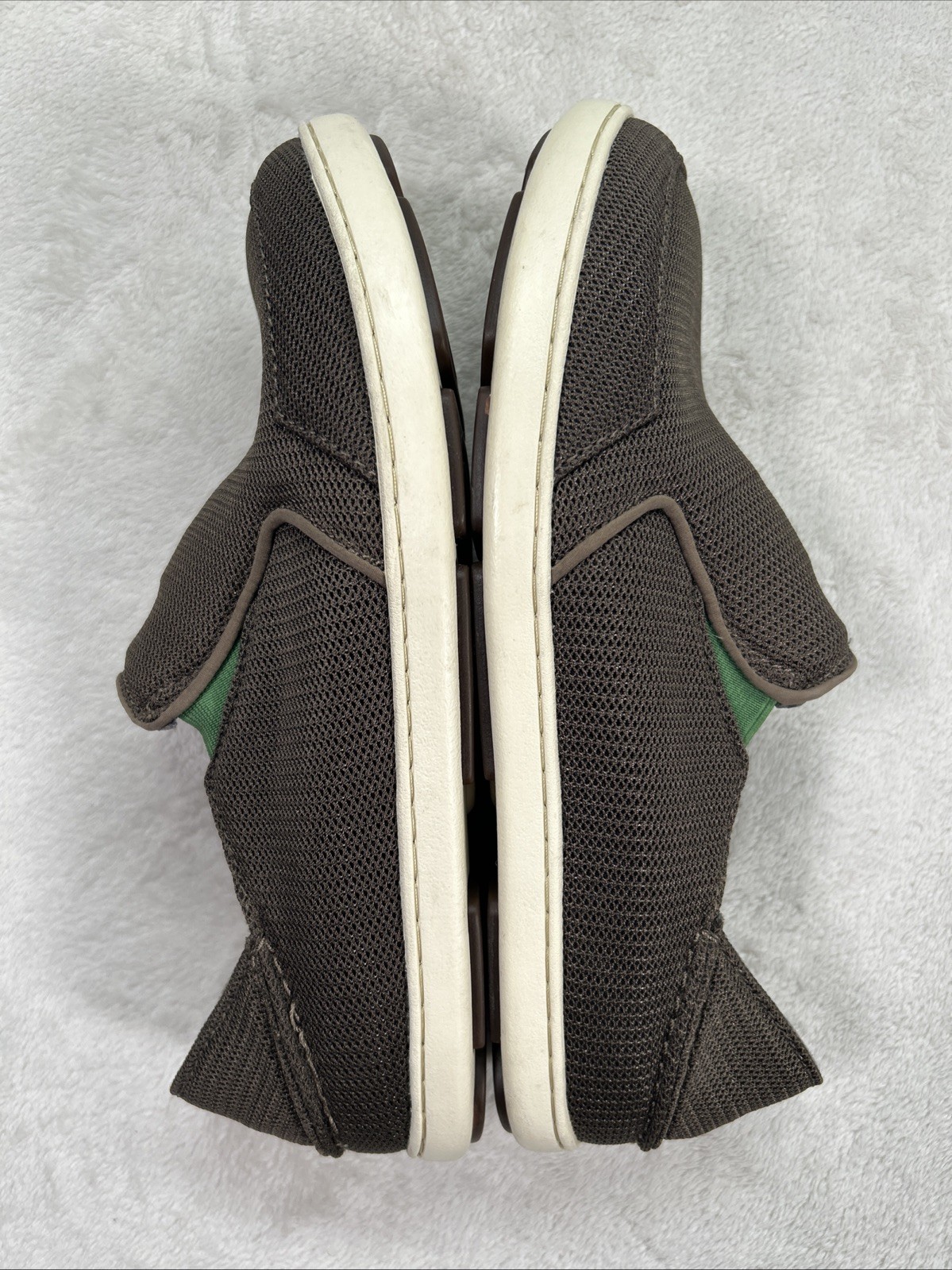 Olukai Mens Nohea Mesh Slip On Shoe Loafer Size 9 Brown Lime Green Drop Heel