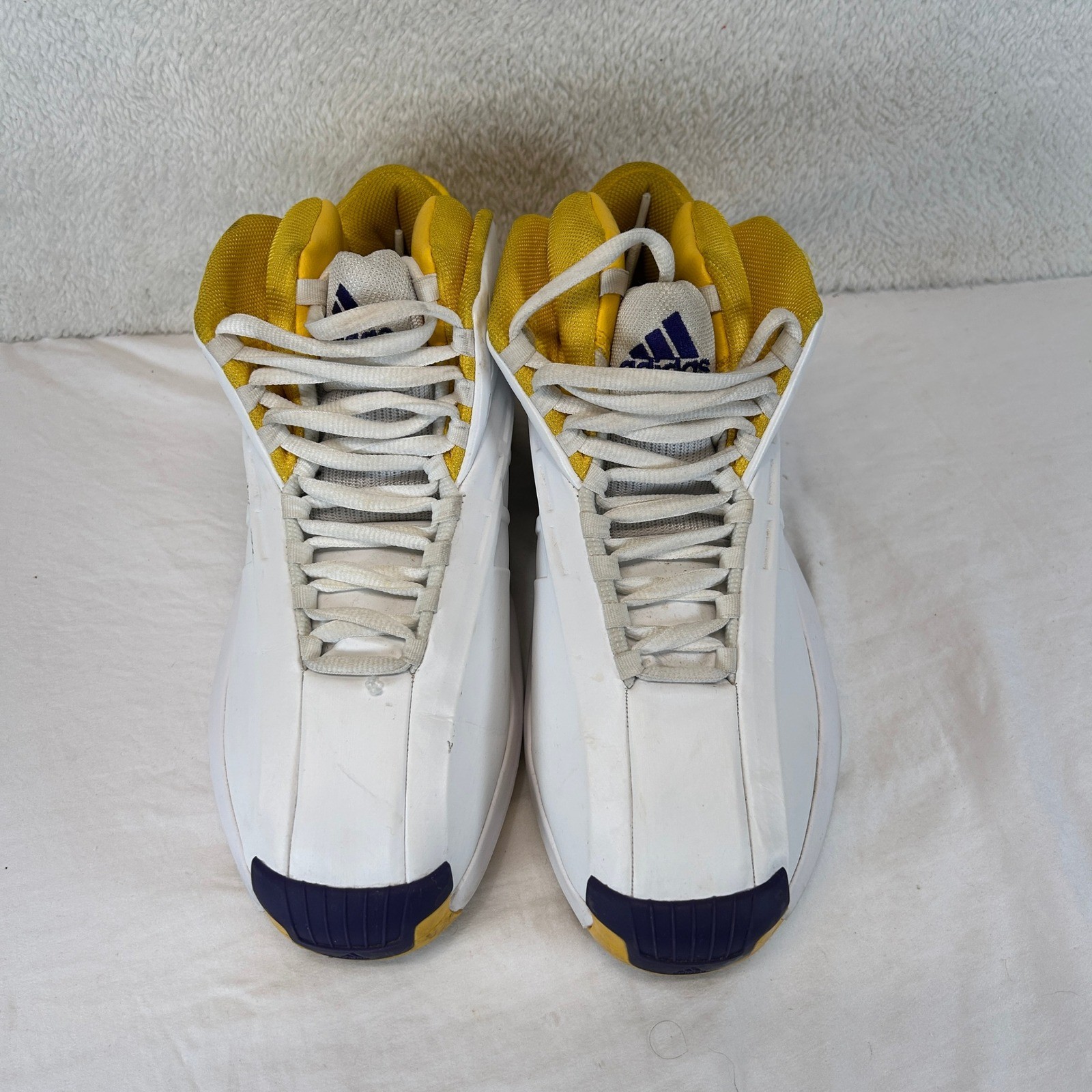 adidas Crazy 1 The Kobe White Yellow Purple Basketball Shoes Mens Size 10.5