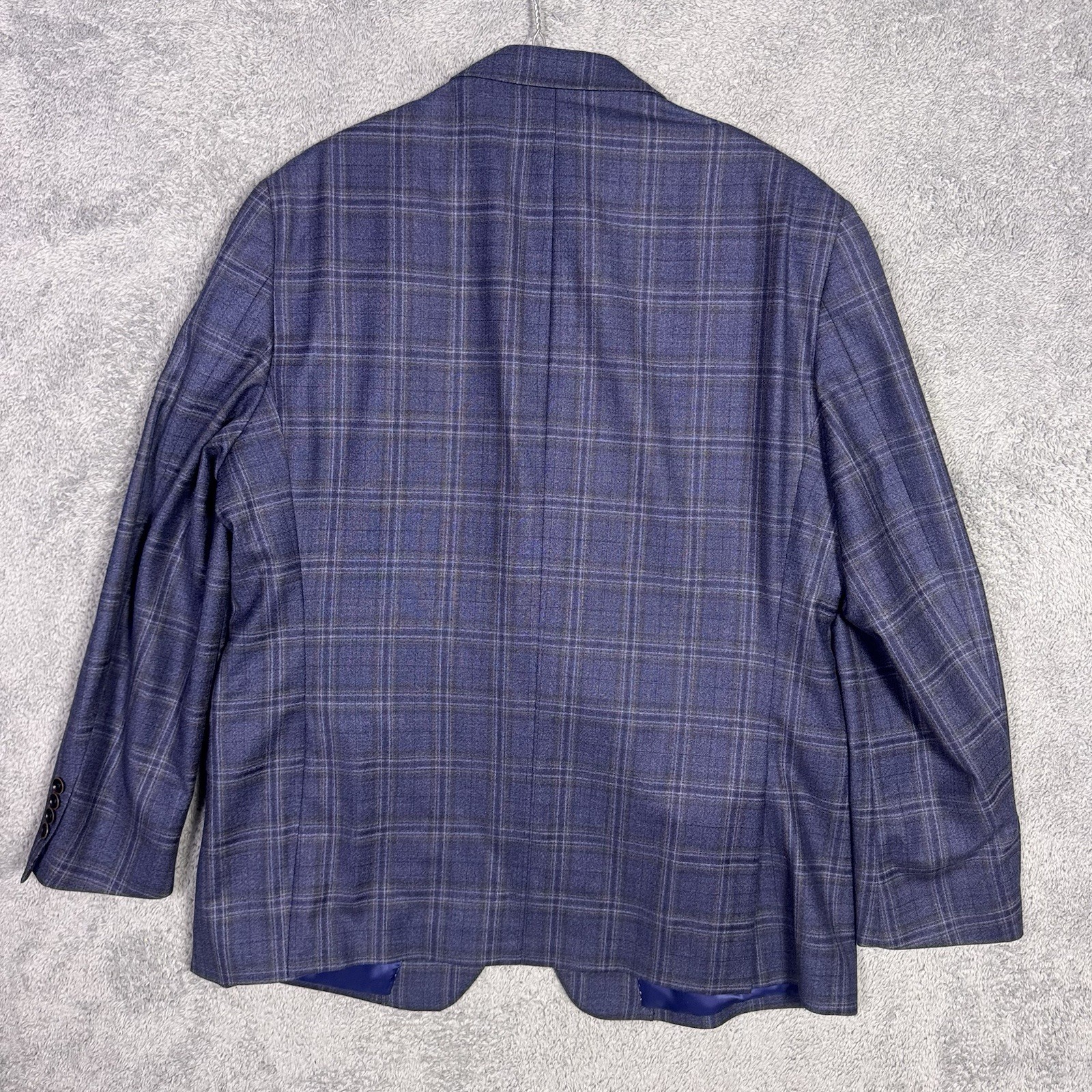 Hart Schaffner Marx Blazer Mens 46L Guabello Sobrius Wool Windowpane Sport Coat