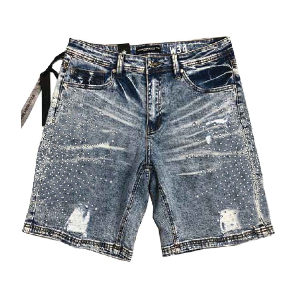 Hudson Outerwear Shorts Studded Burst Mens Blue 642