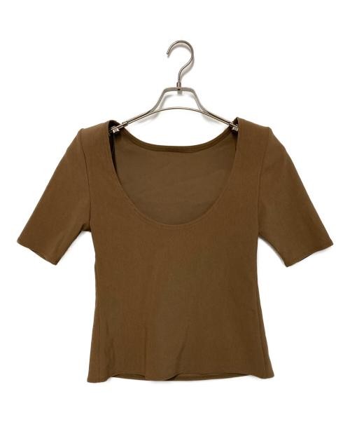Cygne Brown S/S Back Open Women’s Top, S Slim Fit, Fine Condition