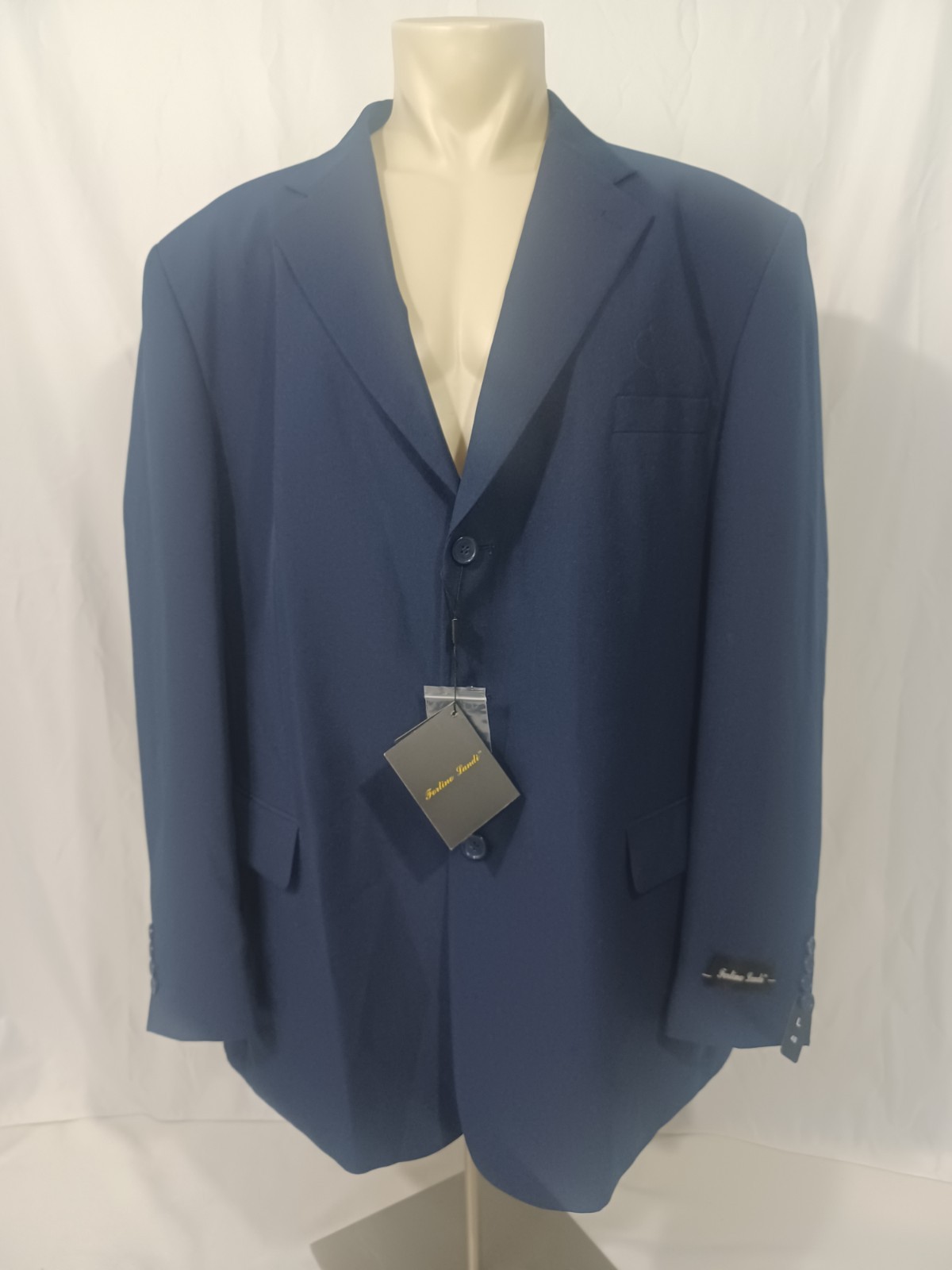 Fortino Landi Men’s Navy 2-Piece Suit Size 48L Pants 42W Unhemmed
