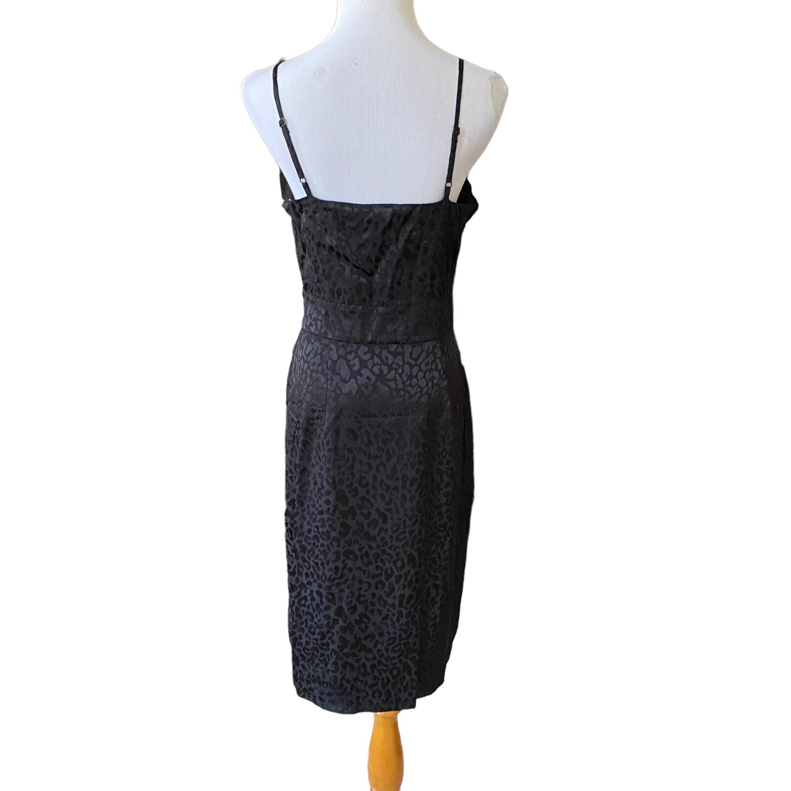 THREADS & STATES Nordstom Black Dress Size M Spaghetti Staps Animal NEW AE103