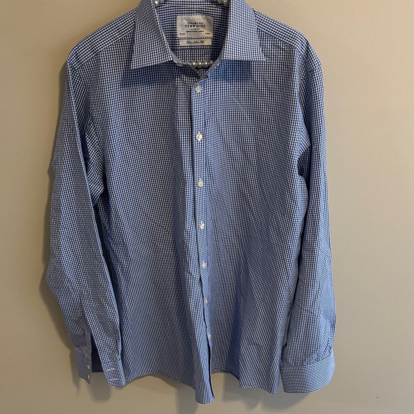 Charles Tyrwhitt blue Check Dress Shirt size 16 1/2/33 inches extra slim fit