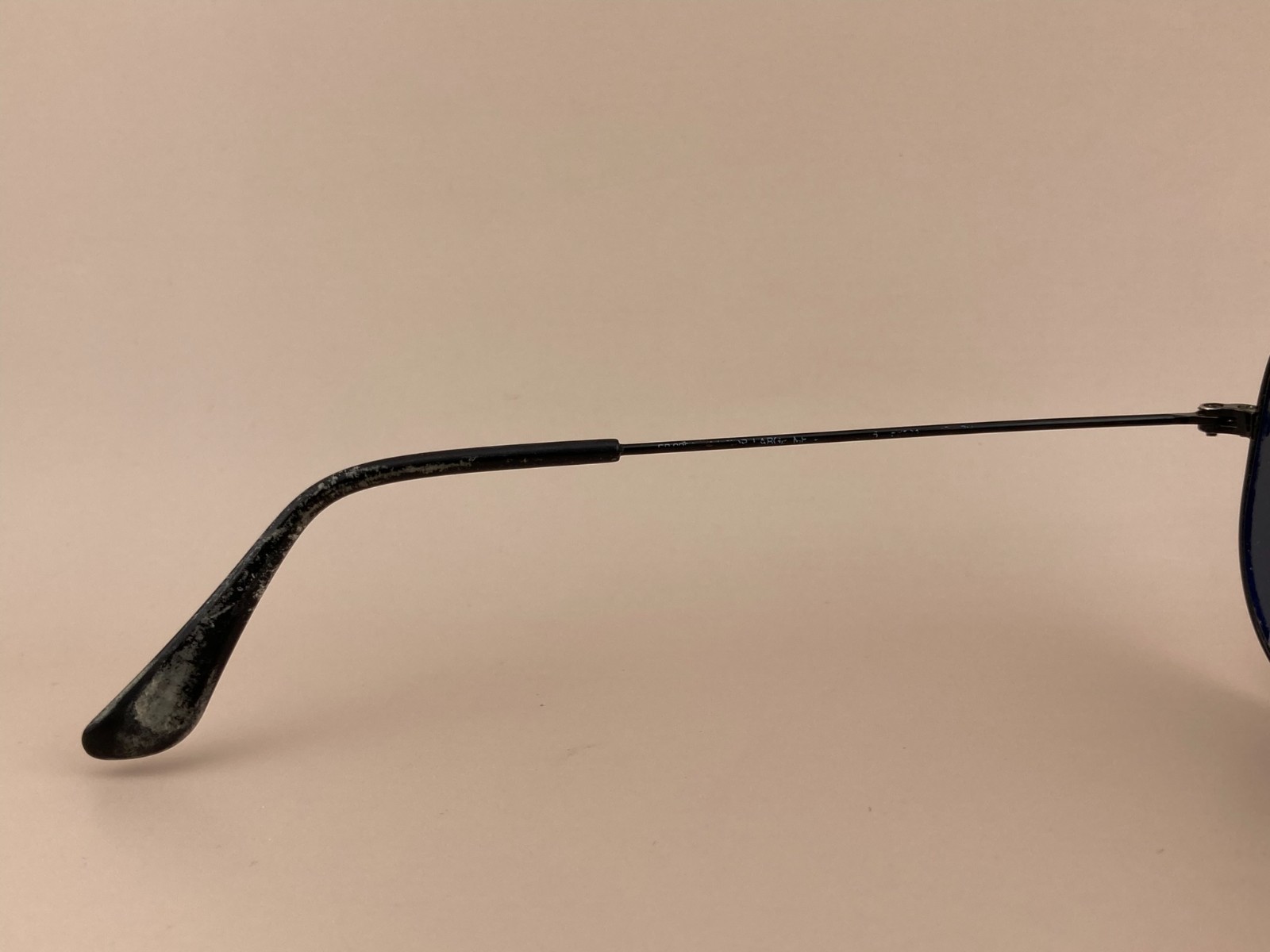 Ray Ban Sunglasses Black Aviators 59-15-125mm Gray Vintage Lenses SEE*