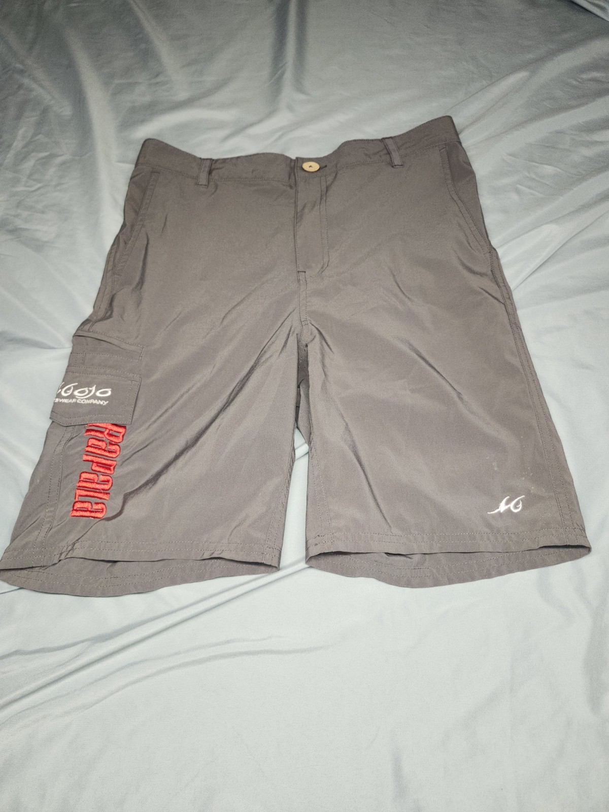 Mojo Sportswear Rapala Embroidered Grey Shorts Size Small Fishing Clothes