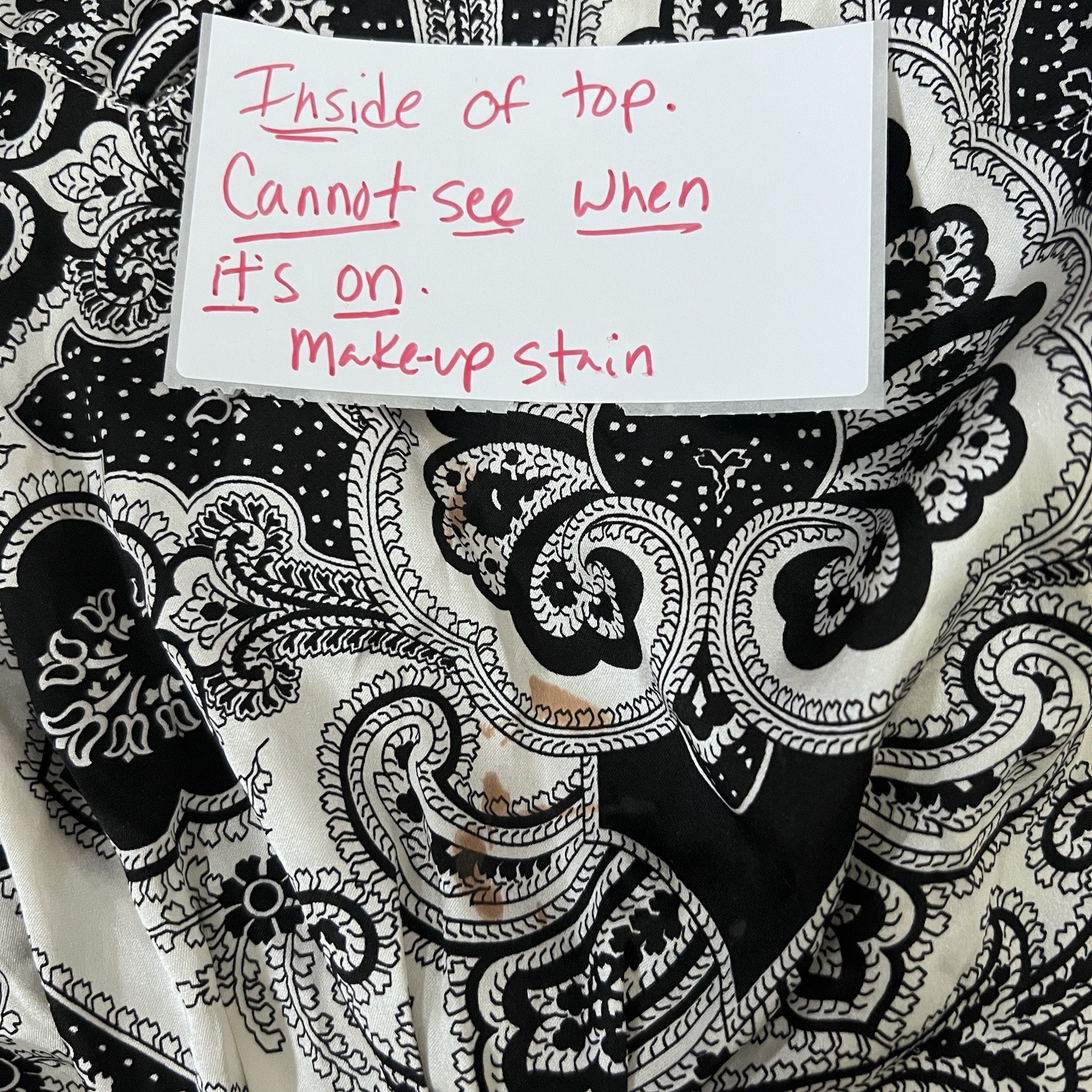 Caroline Constas Size Small Blouse Silk Cropped Tank Black white All Over Print