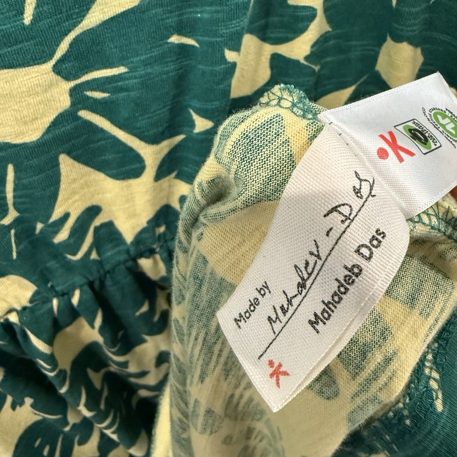 Known Supply Bowen Dress Sz S Organic Cotton Stretch Floral Boho Pockets Soft