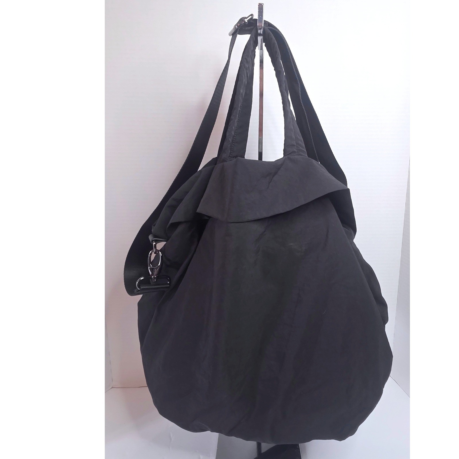 Ododos Black Nylon Tote Bag Crossbody Travel Gym Slouchy Hobo Shoulder Bag