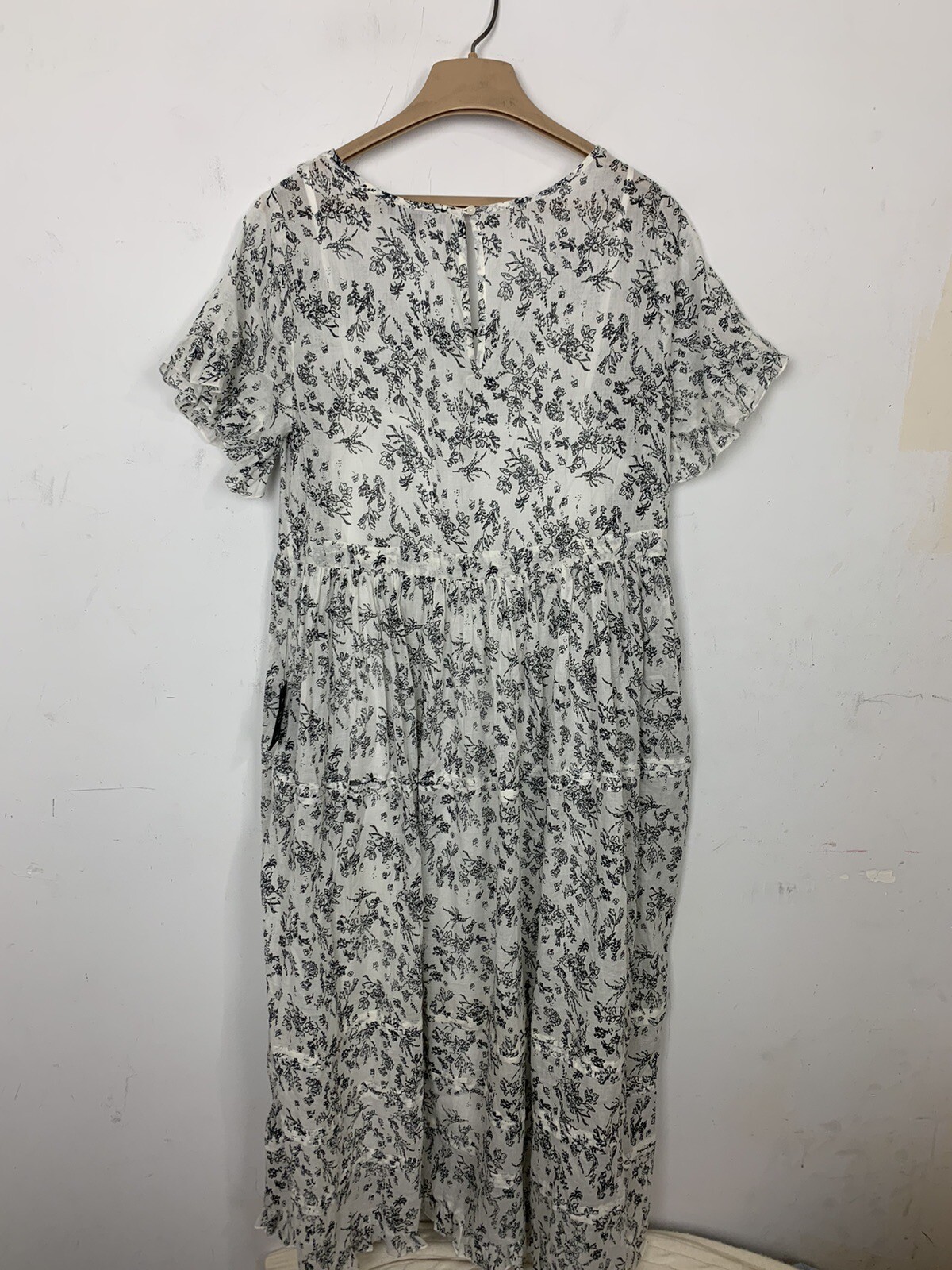 LULUS Womens Dress Medium Floral Spring Easter Maxi Peasant Wedding Fairy White
