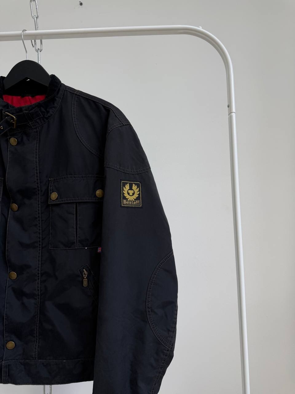 Belstaff Racemaster Gold Label Mens Nylon Biker Jacket Black Size M Made in Ital