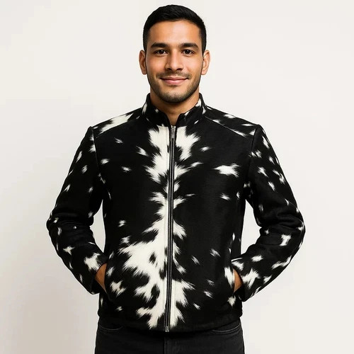 Men’s Cowhide Hair on Leather Jacket | Genuine Pony Hair Stylish Western Jacket