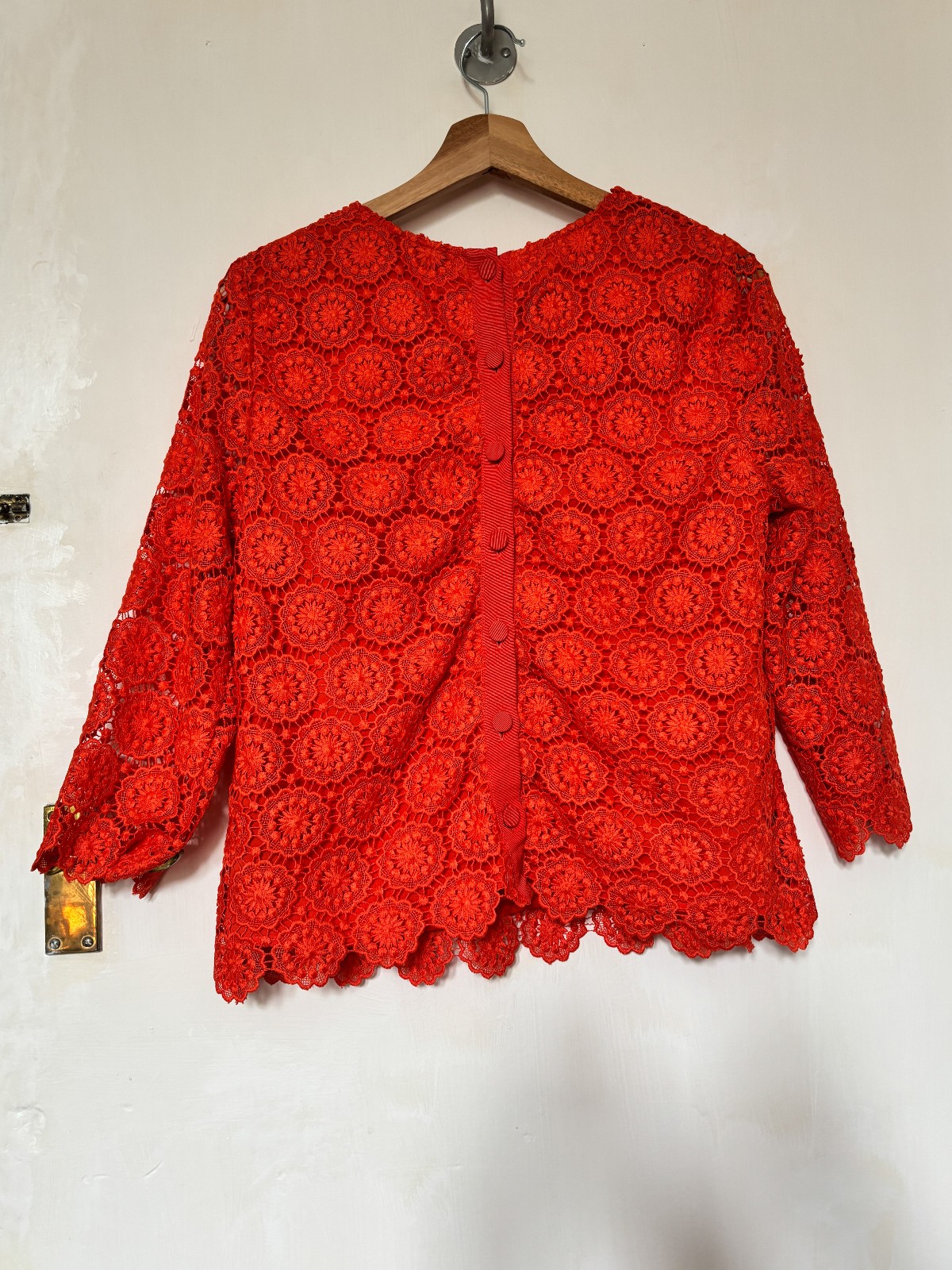 M&S Collection Orange Lace Top Womens Size 10 – Smart Blouse Boho Bold Summer