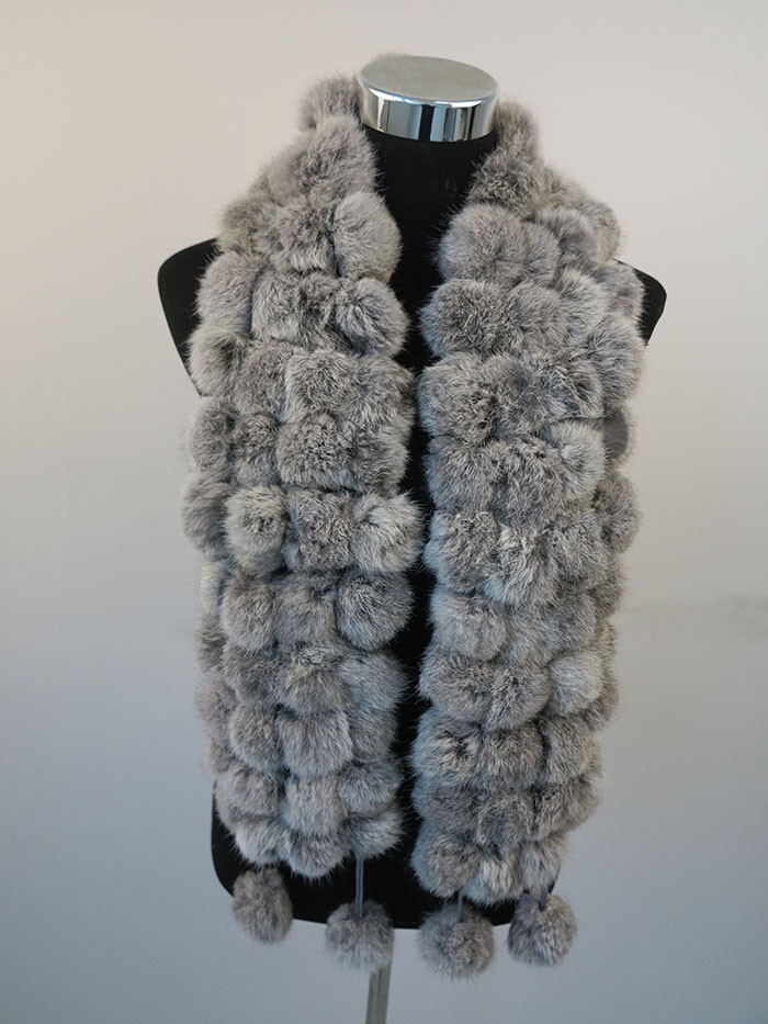 100% real rabbit fur pom poms scarf/ cape/ wrap 7 wonderful color available