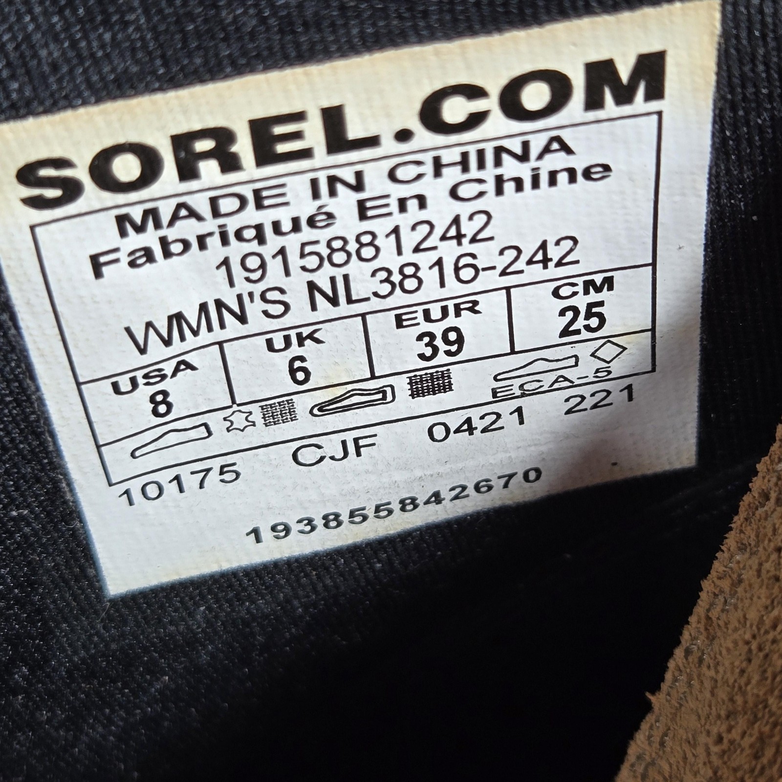 Sorel Evie Chelsea Boots Womens 8 Brown Leather Ankle Booties Lug Soles Slip On