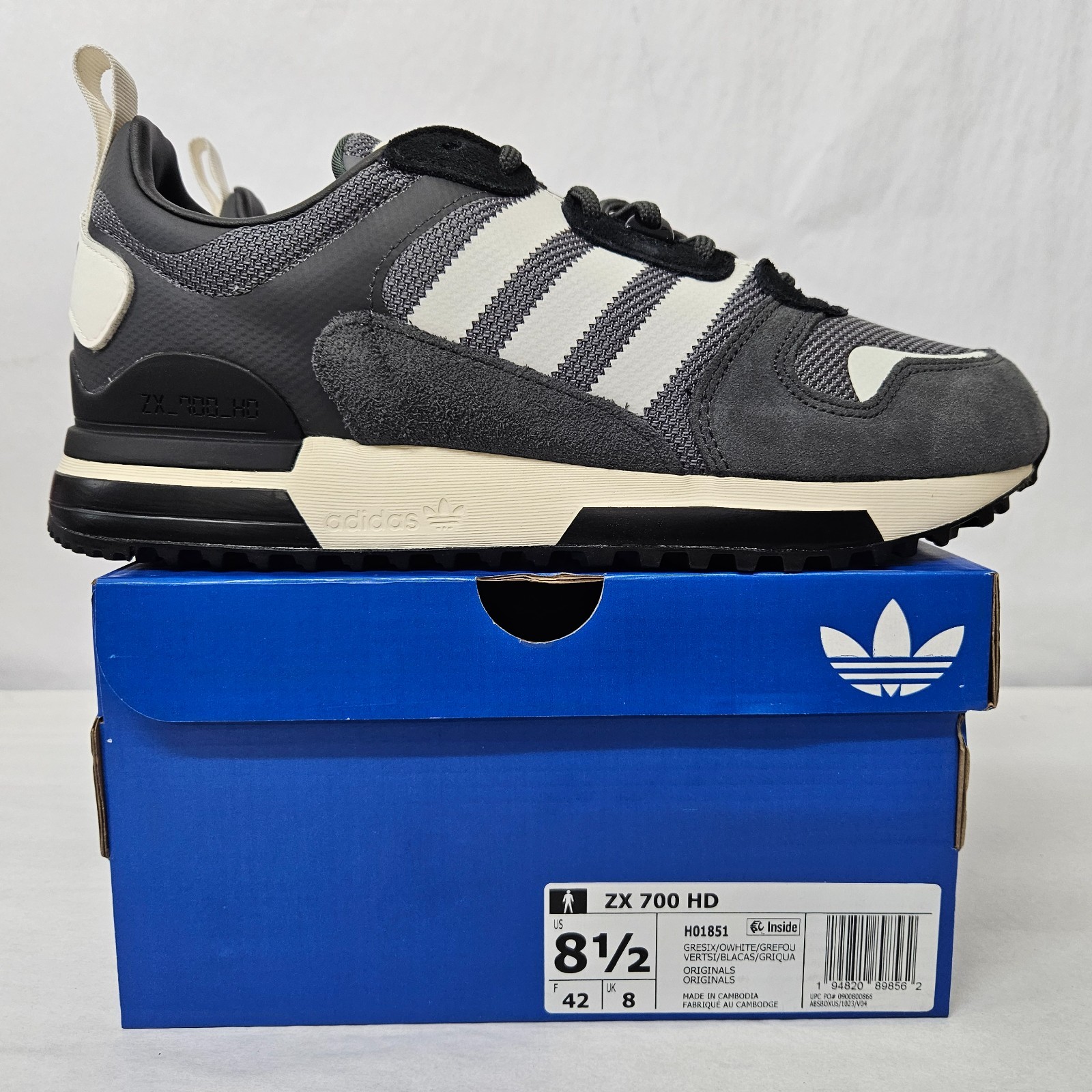 Adidas Originals ZX 700 HD Retro Sneakers H01851 Grey White Men’s Size 8.5