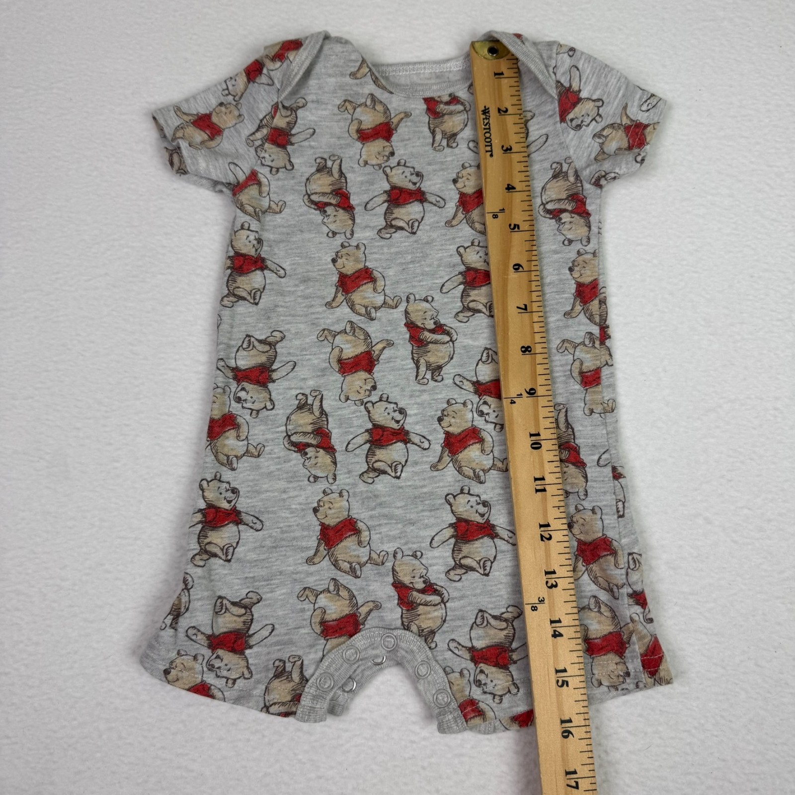 Winnie The Pooh Baby One Piece Bodysuit Jumper Size 3-6 Months Gray