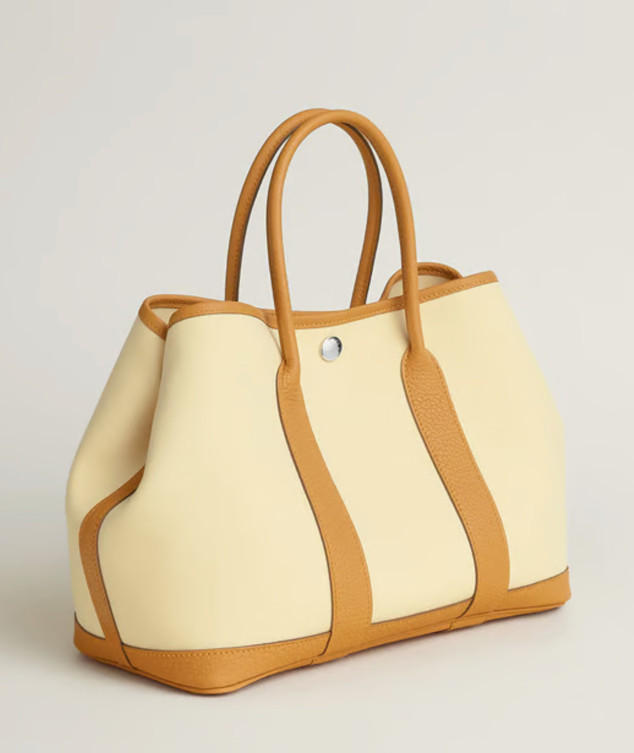 New Hermes Garden Party 30 Vanilla Vanille Naturel Sable Canvas Leather Tote Bag