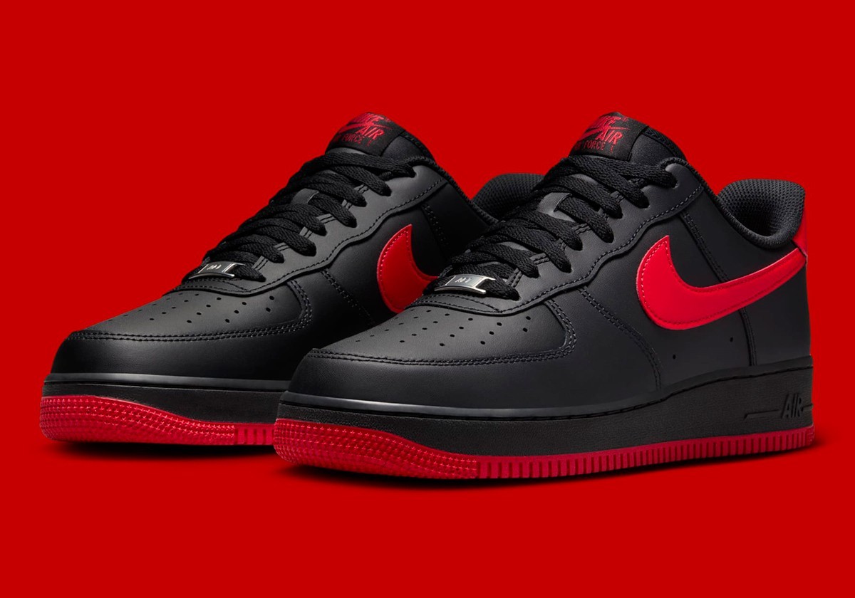 Nike Air Force 1 Low ’07 LV8 Vamps Men’s Black & Red Sports Sneaker FJ4146-002