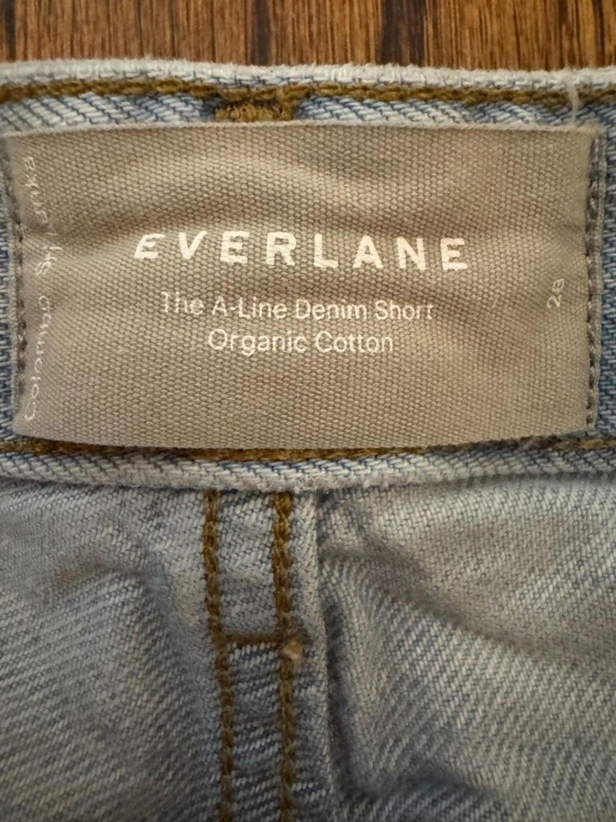 Everlane The A Line Denim Short Light Wash Size 28