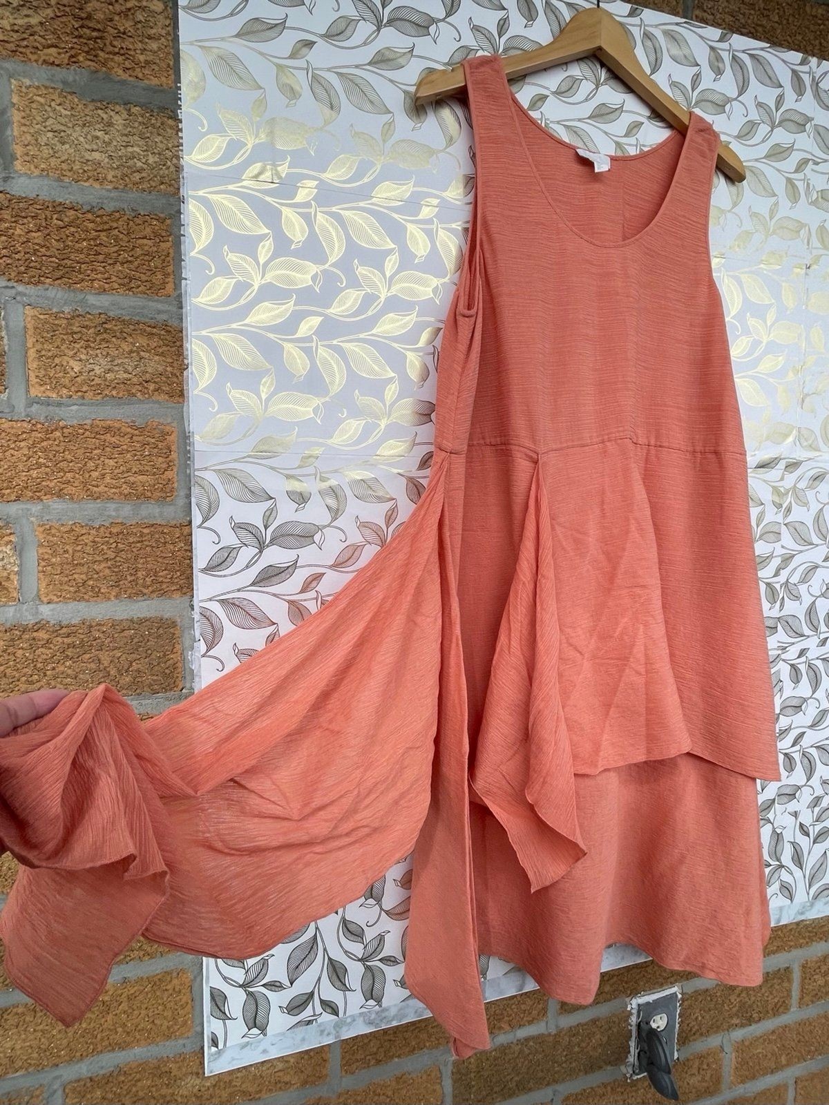 COS Terracotta Tie-Front Midi Dress | Minimalist Scandi Style | Size 12