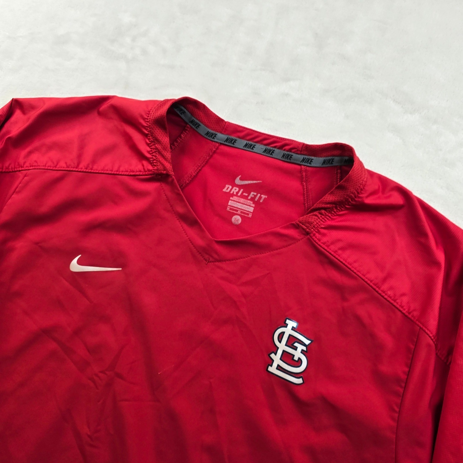 Nike St Louis Cardinals Dri-FIT Pullover Windbreaker Mens Medium Red MLB Jacket