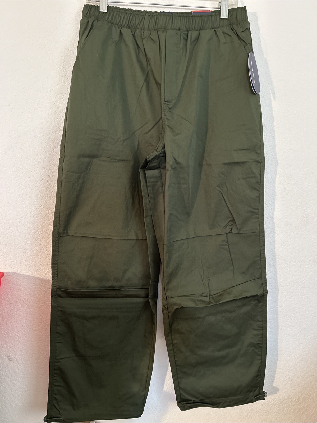 Scoop Womens Cotton Parachute Joggers High Rise Pull-on Relaxed Green Size M NWT