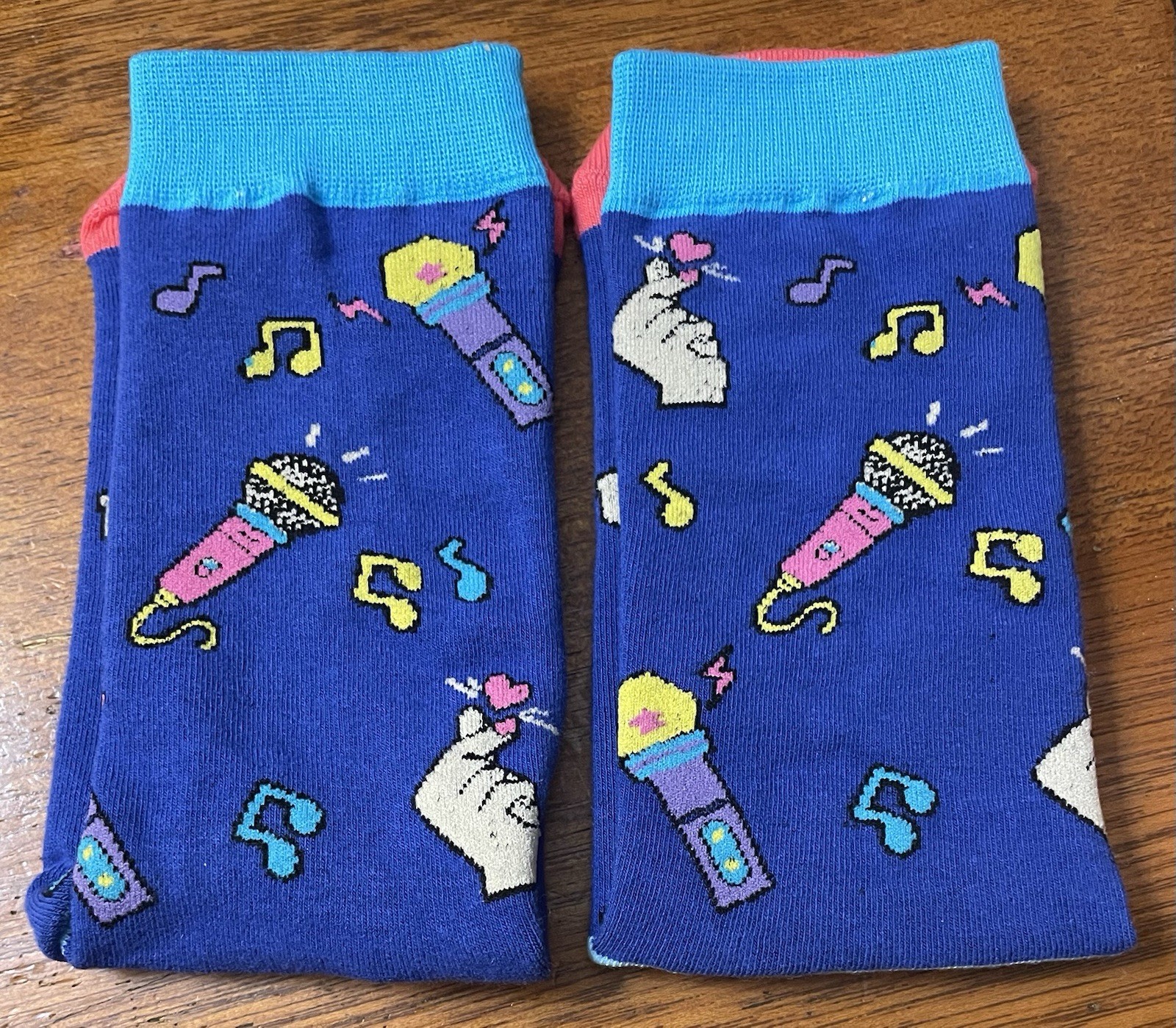 Eat Sleep K-Pop Repeat Socks New From ZMart Colorful Music Musical K Pop Theme