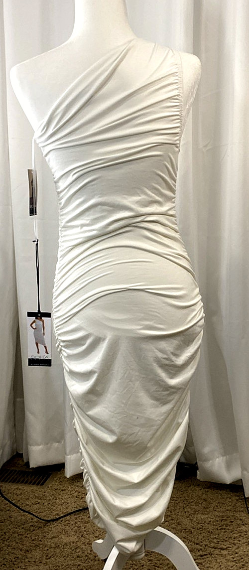 Sofia Vergara Off The Shoulder White Rouched Body Fitted Dress White XS/O-2