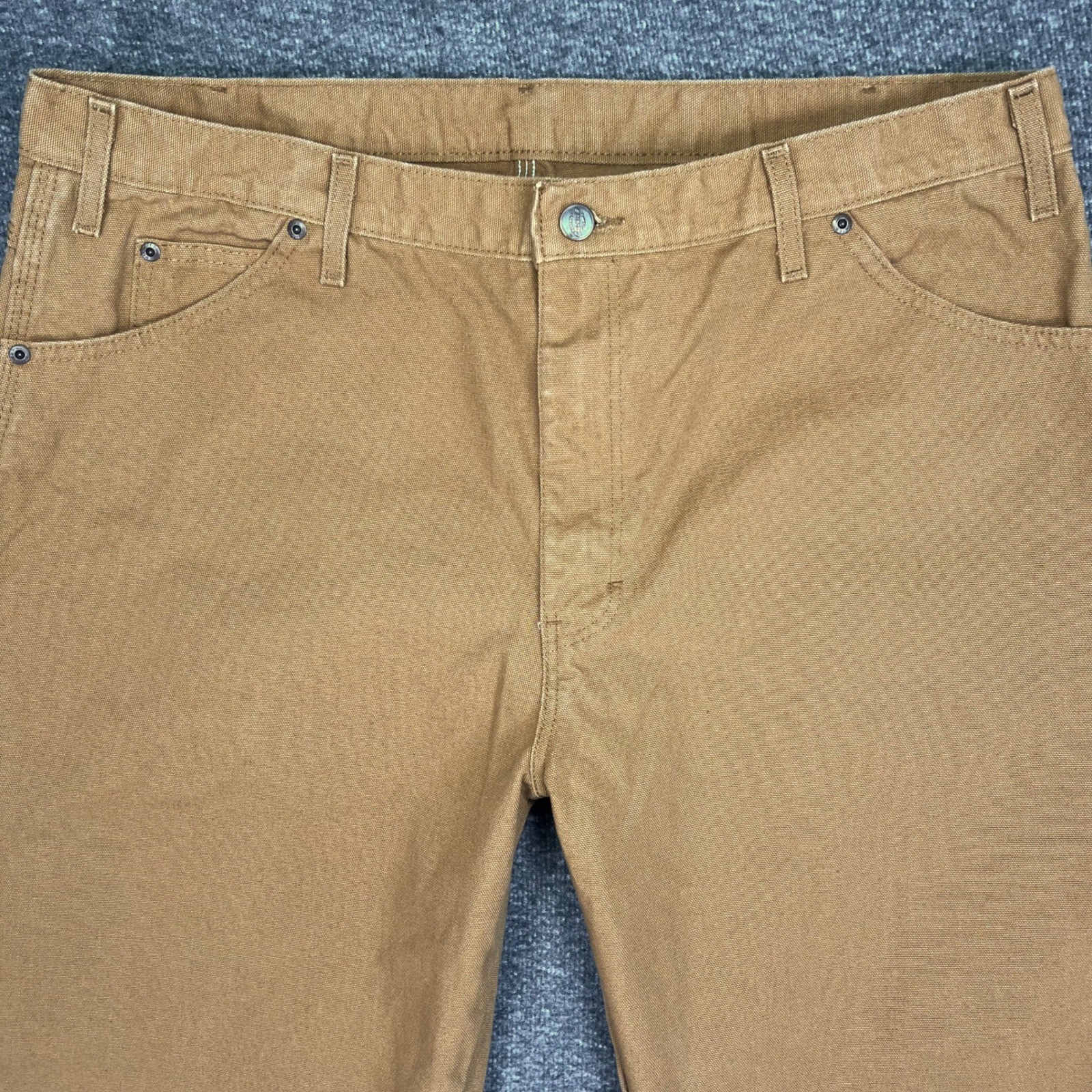 Dickies Carpenter Pants Mens 38×32 Brown Duck Canvas Workwear Utility Rugged Y2K