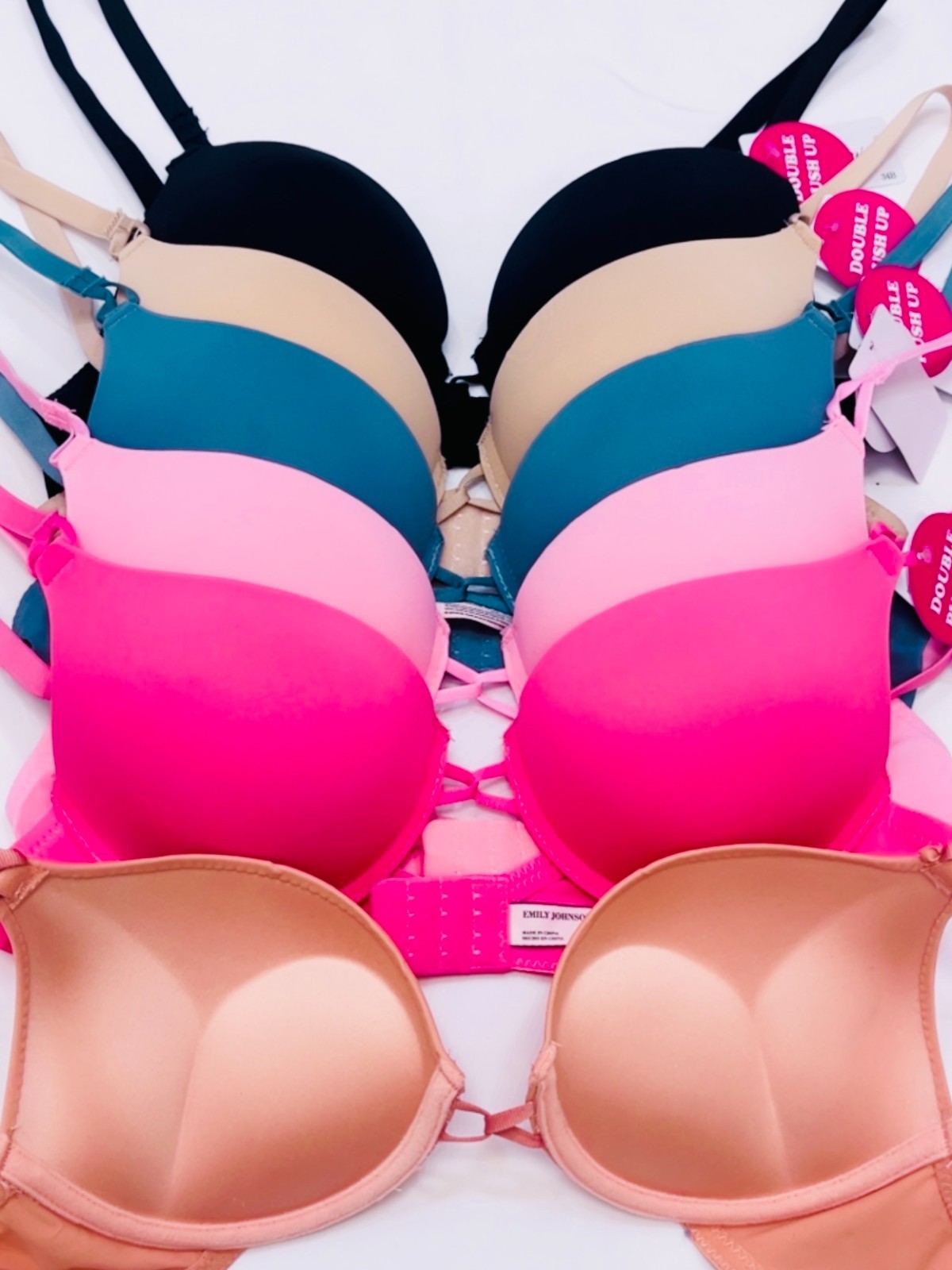 EXTREME DOUBLE PUSH UP Add 2 Cup Sizes Push-Up Bra Padded FREE RETURN 1,3 or 6pc