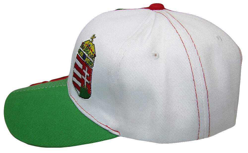 Hungary Country Green Red White Letter 3-D Patch On Side Embroidered Hat Cap