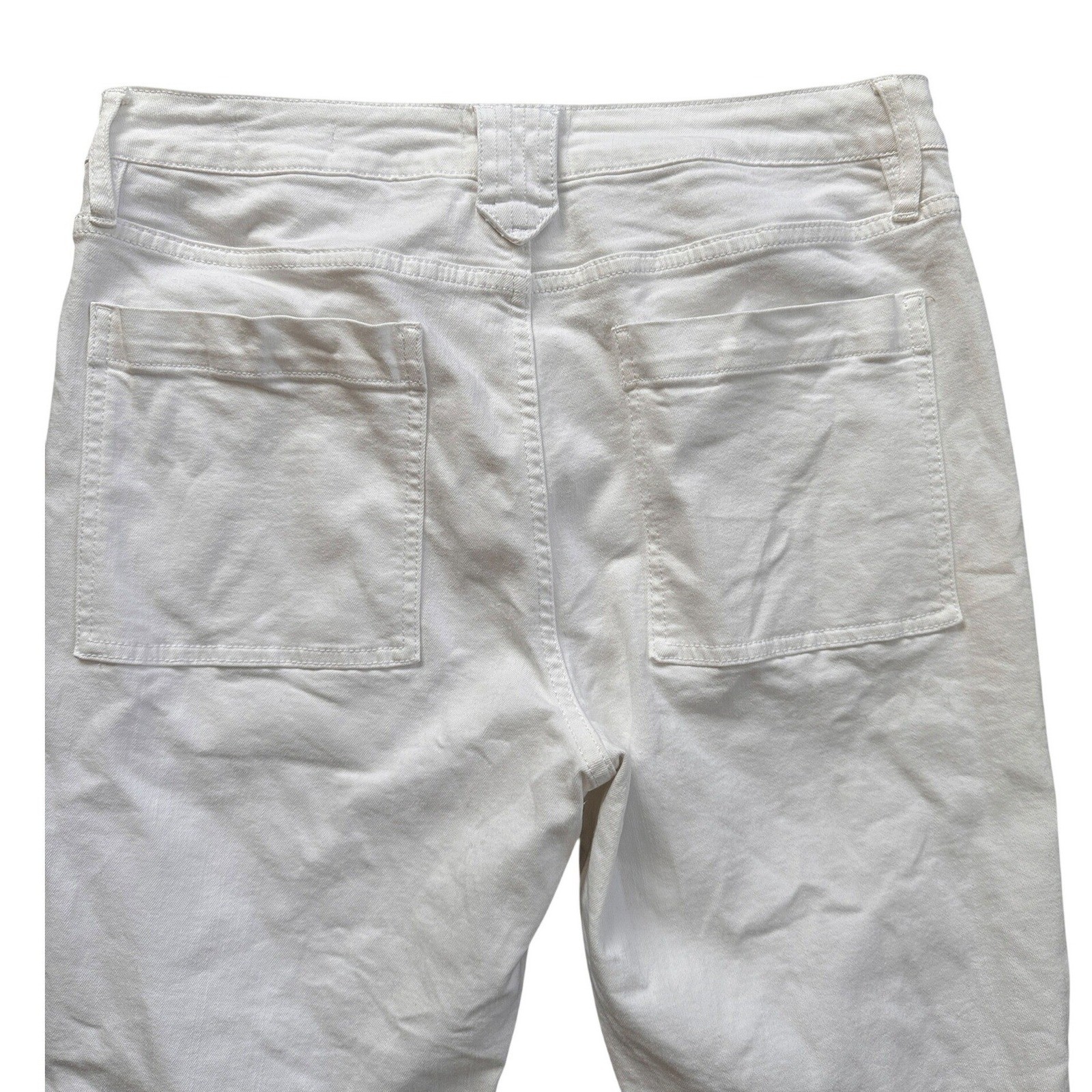 FRAME Le Crop Mini Boot Wmn 30 White Blanc Utility Patch Pocket Jeans Excellent