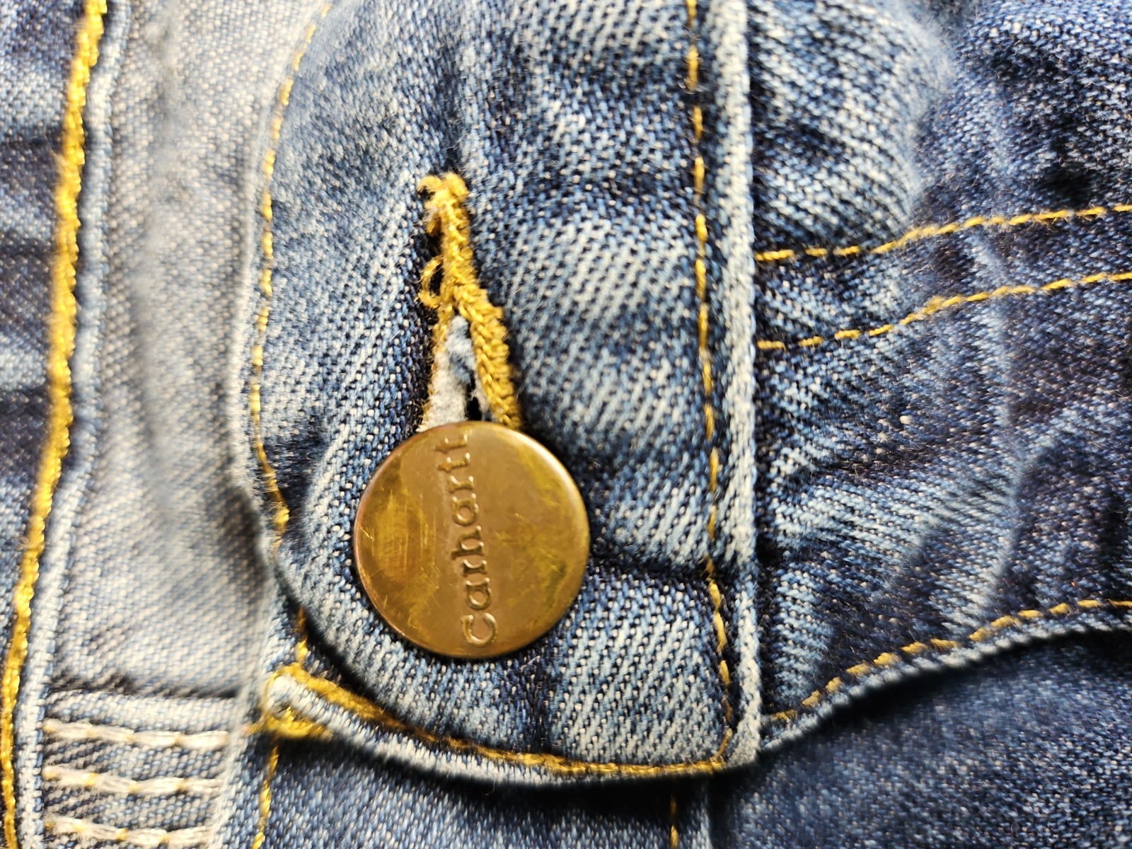 Carhartt B11 DNM Men’s 38×34 Blue Denim Carpenter Work Jeans Made Mexico