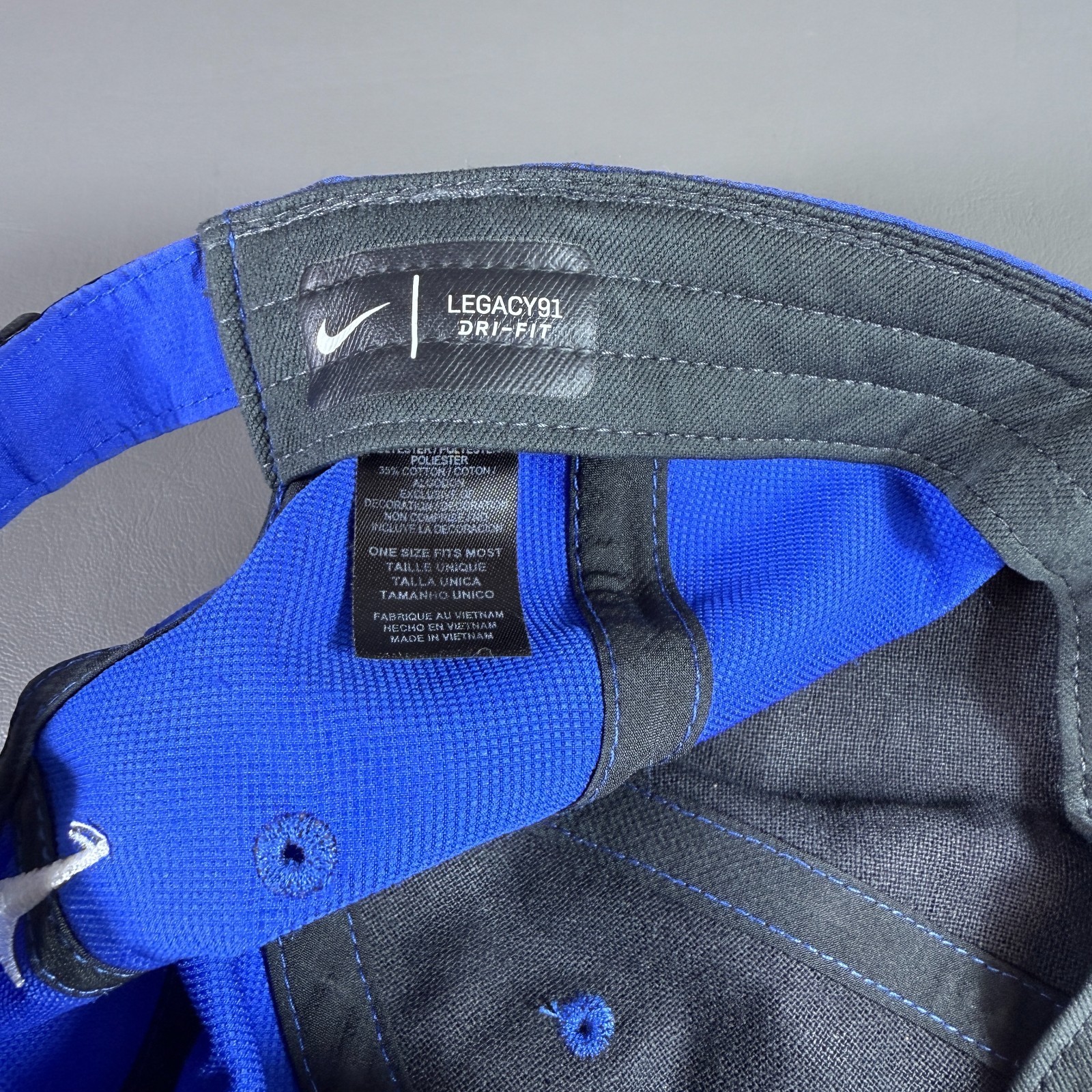 Nike Legacy91 Hat Dri-Fit Blue Hook & Loop Strap Running Golf Tennis Lightweight