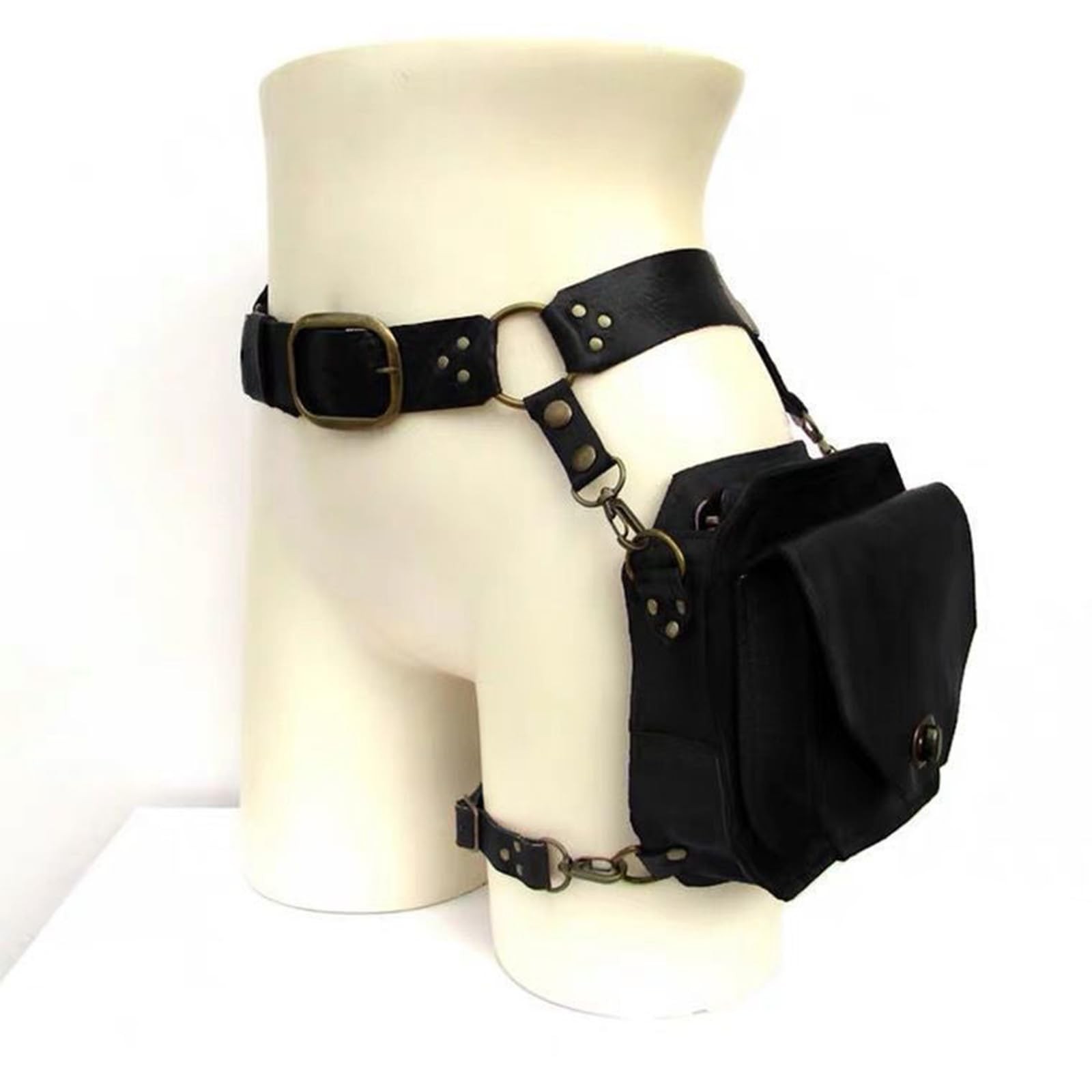 Steampunk Waist Pack Thigh Purse Medieval PU Leather Fanny Bag Cosplay Costum…