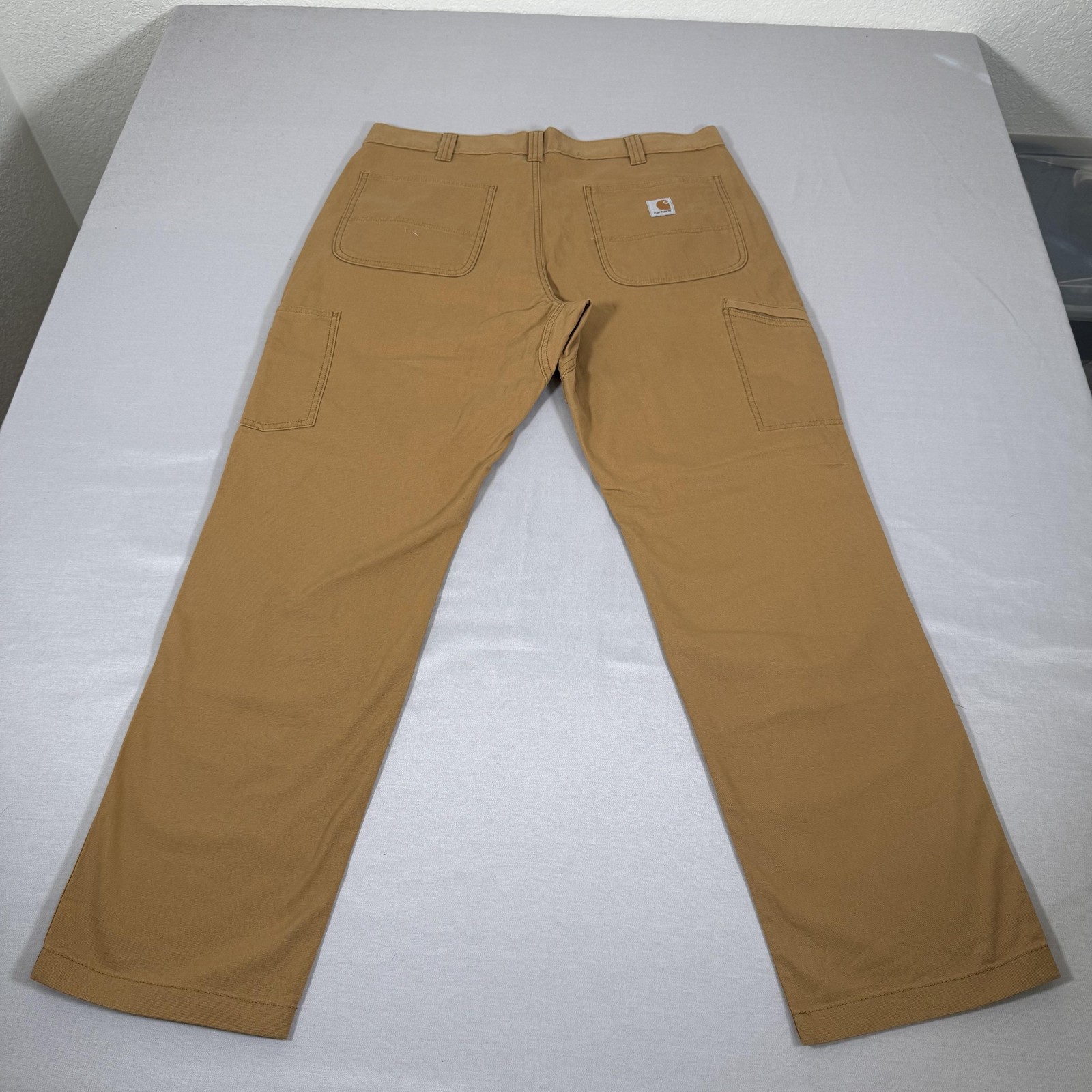 Carhartt Pants Mens 38×32 Brown Canvas Double Knee Rugged Flex Utility 102802