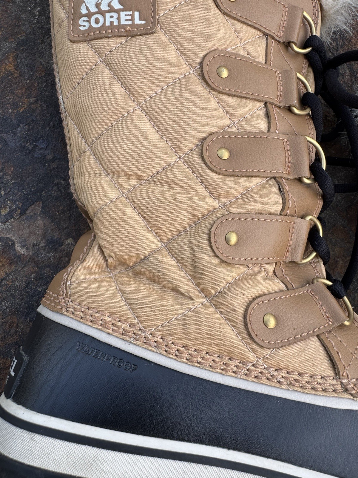 Sorel Tofino II Cate Waterproof Fur Lined Canvas Tall Duck Winter Boot Size 9