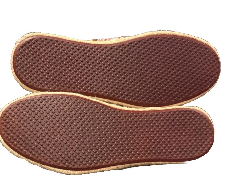 TOMS Women’s Slip-On Flat Multicolor Woven Striped Closed Toe US 6.5