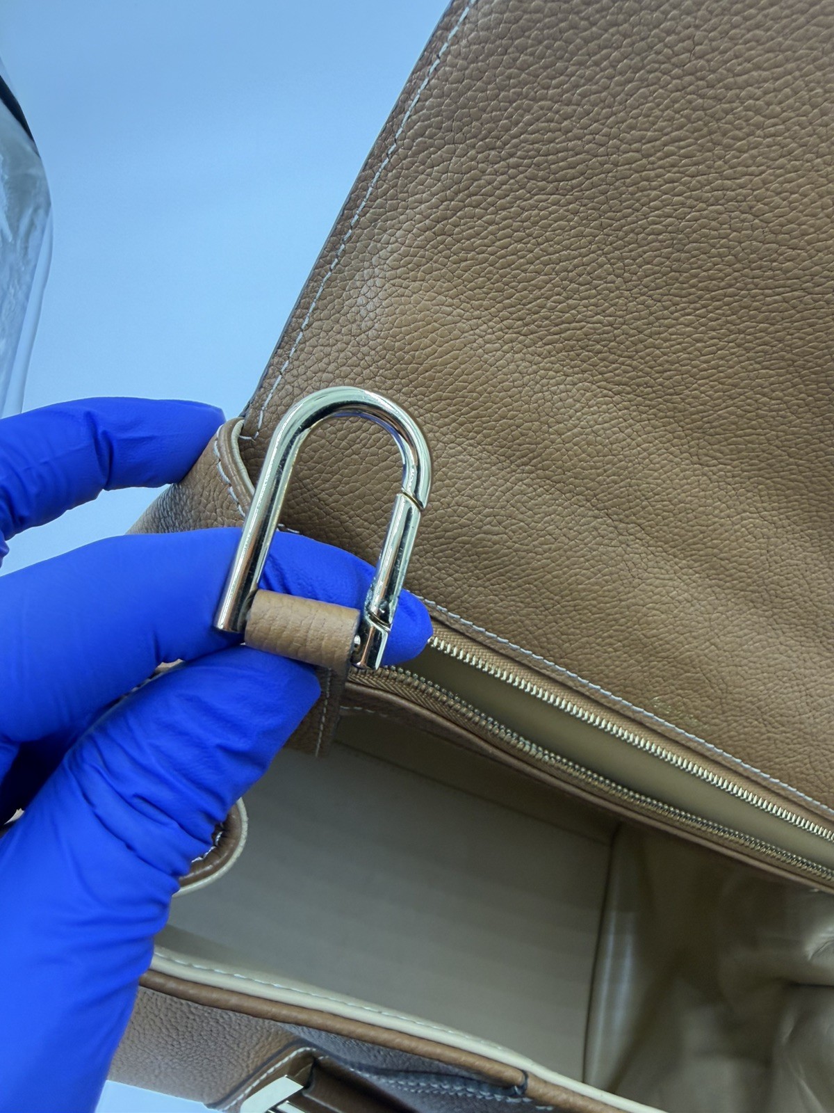 Delvaux Brillant Grained Calfskin lychee texture handbags Caramel medium