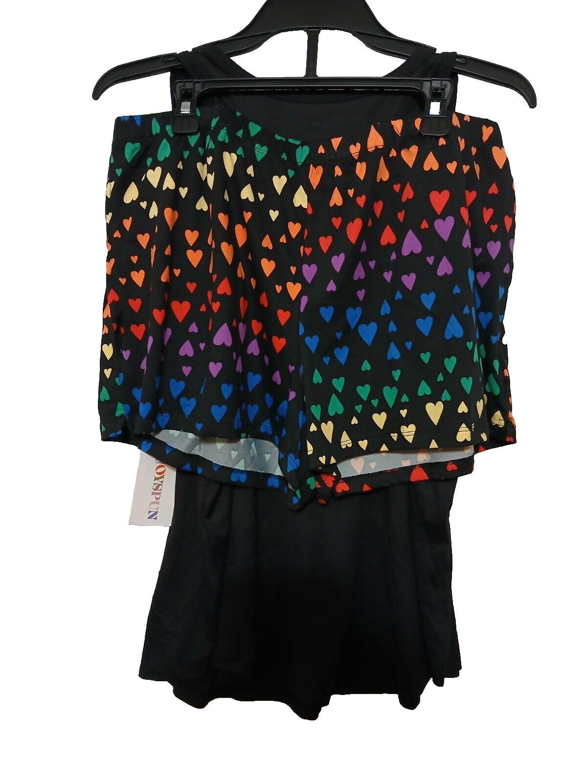 Joyspun 2 Piece Sleepwear Shorty Set Black Soot Heart Sizes: M, XL, 2X, & 3X