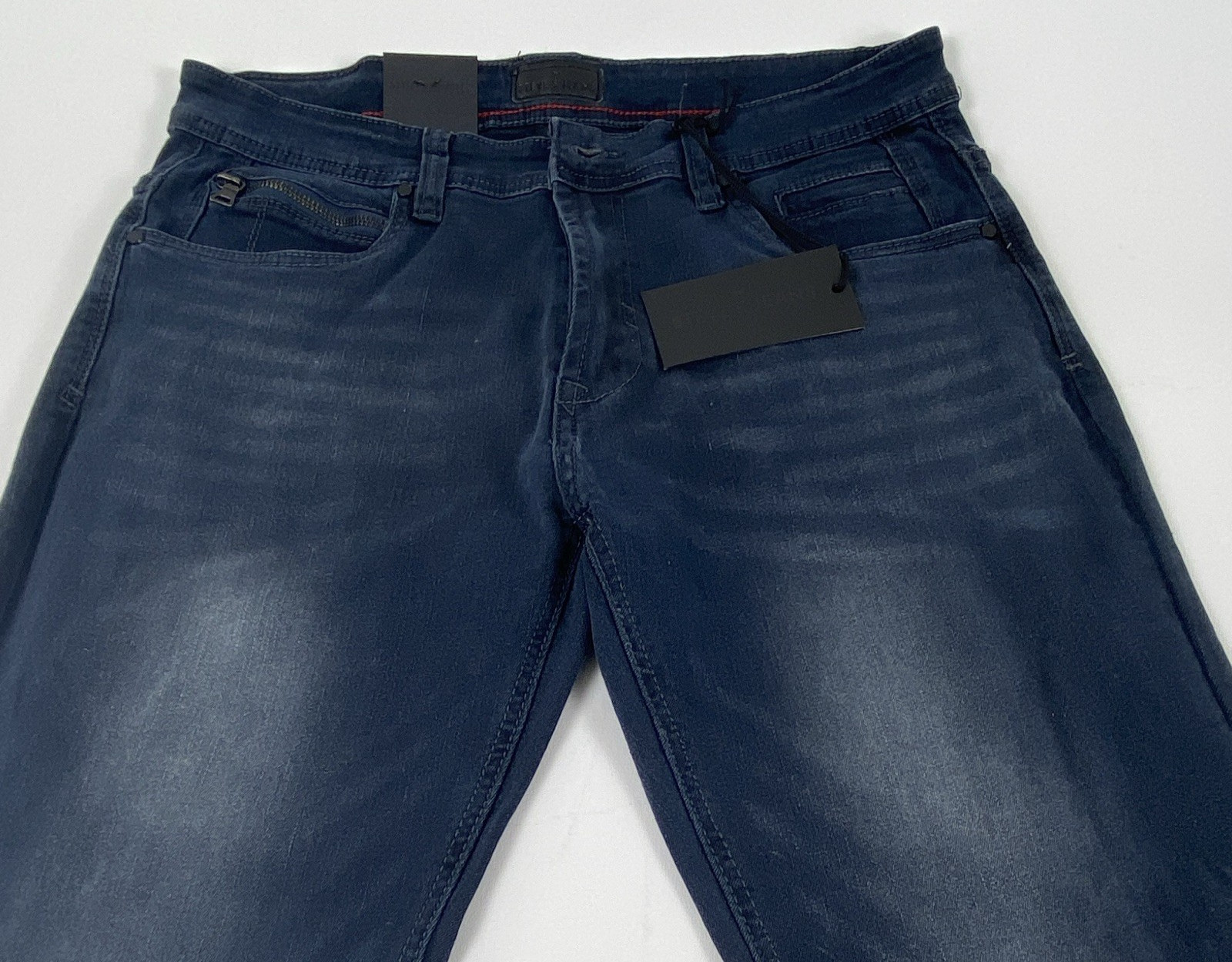 Steve’s Jean Men’s Slim Fit Dark Wash Blue Denim Stretch Mid Rise 5-Pocket 32*32
