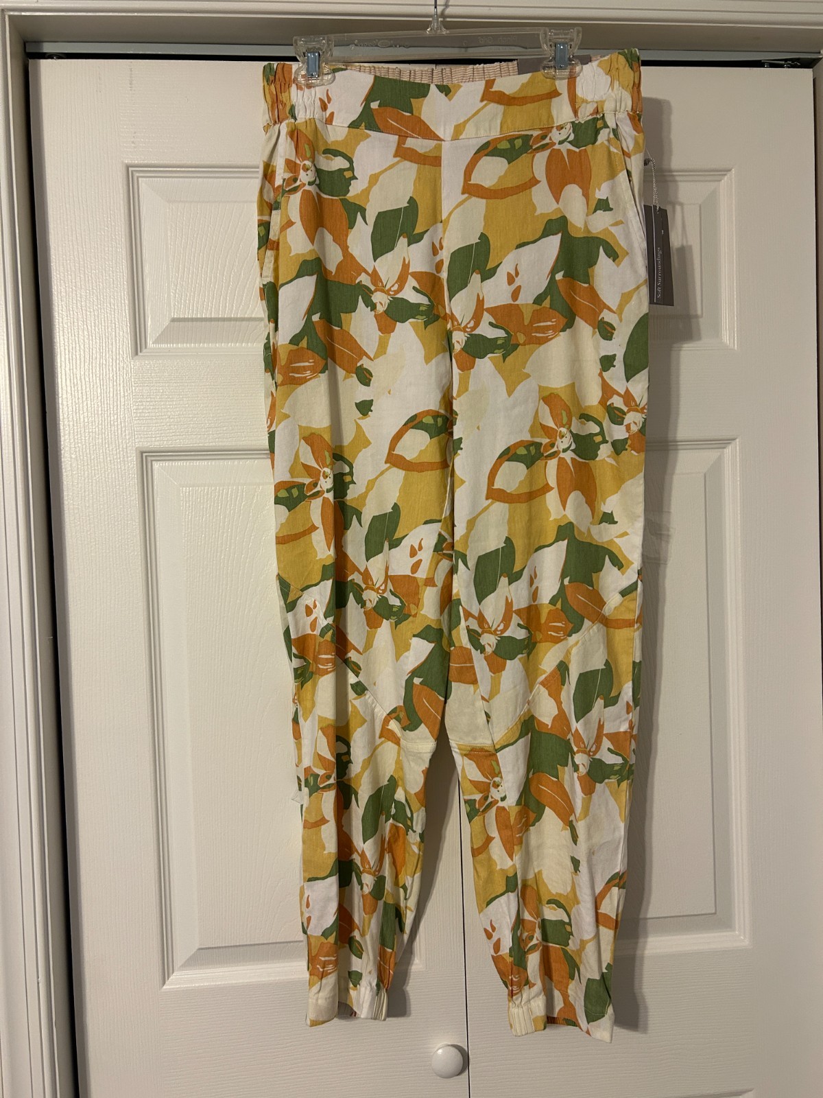 NWT SOFT SURROUNDINGS Sz M Shifting Sands Linen Sahara Sun Jogger Pants Pockets