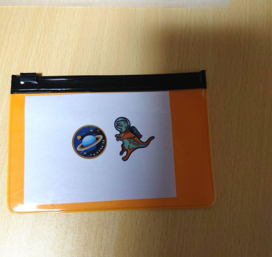 Coach Rexy Space 3 Pc Plastic Slide Zip Case Clear Storage Bag NASA Shuttle