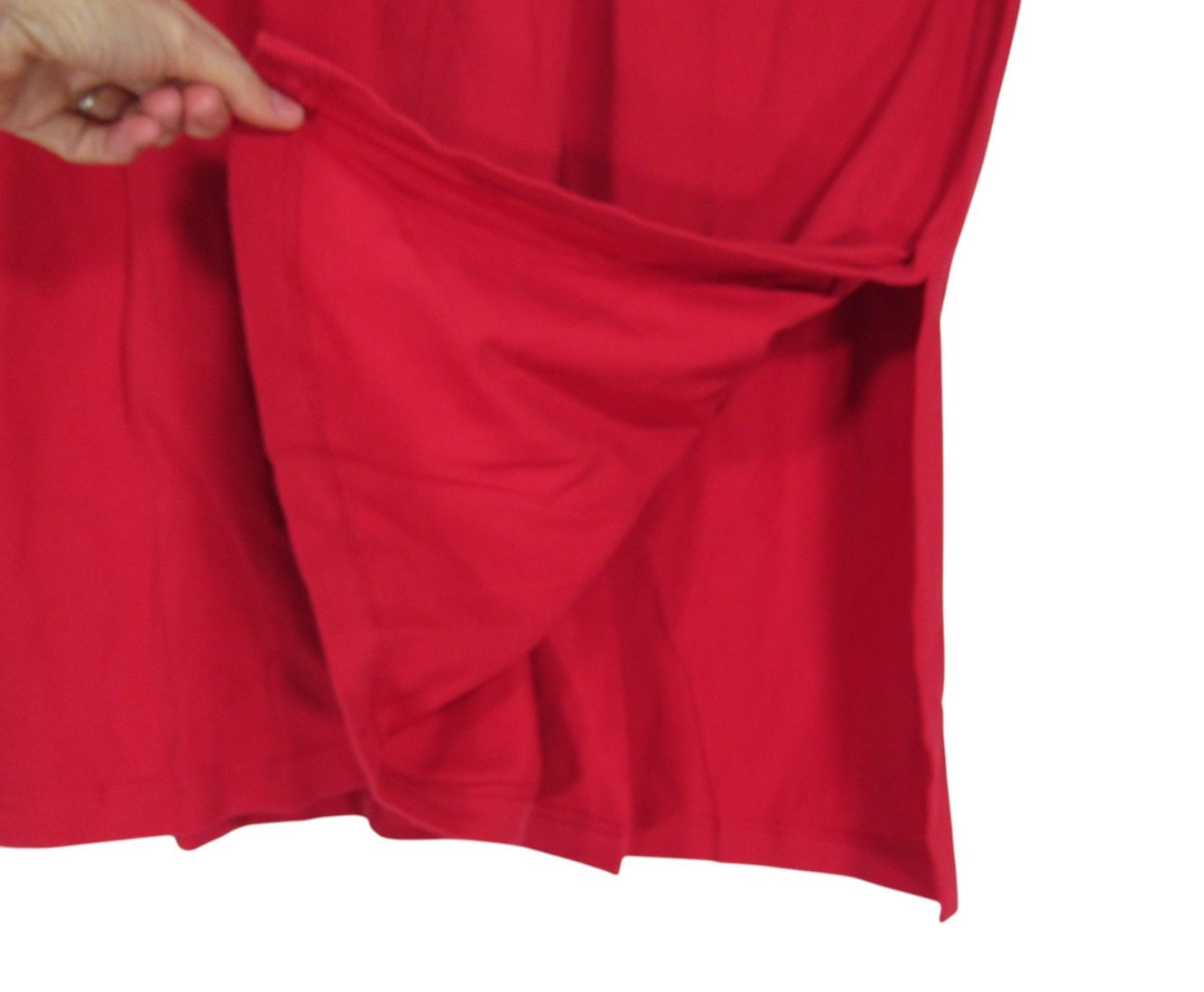 ULLA POPKEN Red TWILL Sleeveless RELAXED FIT Scoop Neck MAXI SHIFT DRESS 28/30