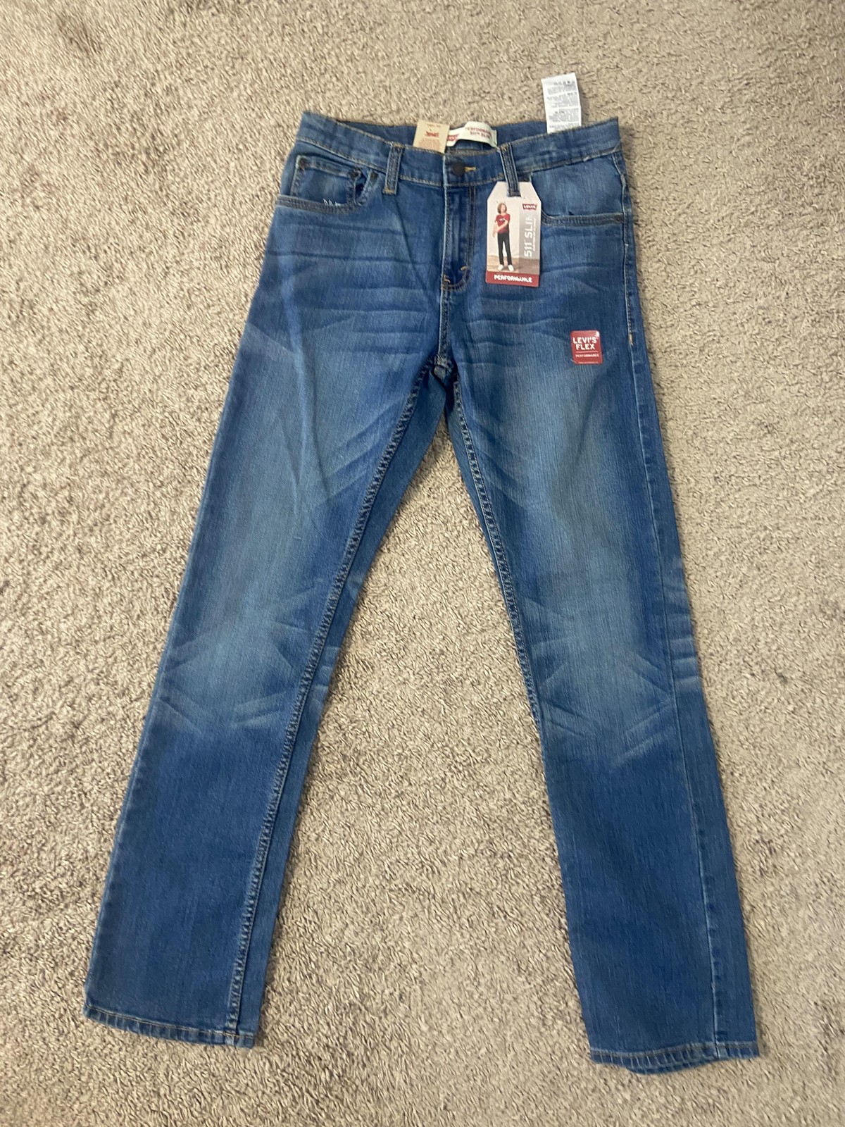 Levi’s Jeans Boys 18 Reg 29×31 Blue Denim 511 Slim Tapered Stretch Adjustable