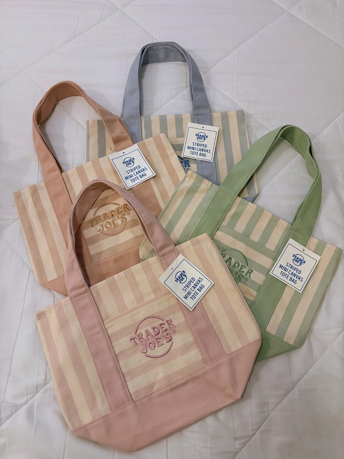 Trader Joes Striped Mini Tote Set of 4 2026 Collection