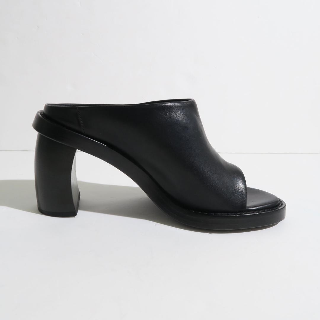 Ann Demeulemeester Clara Slide Sandals Black Leather Women’s 38 UNUSED