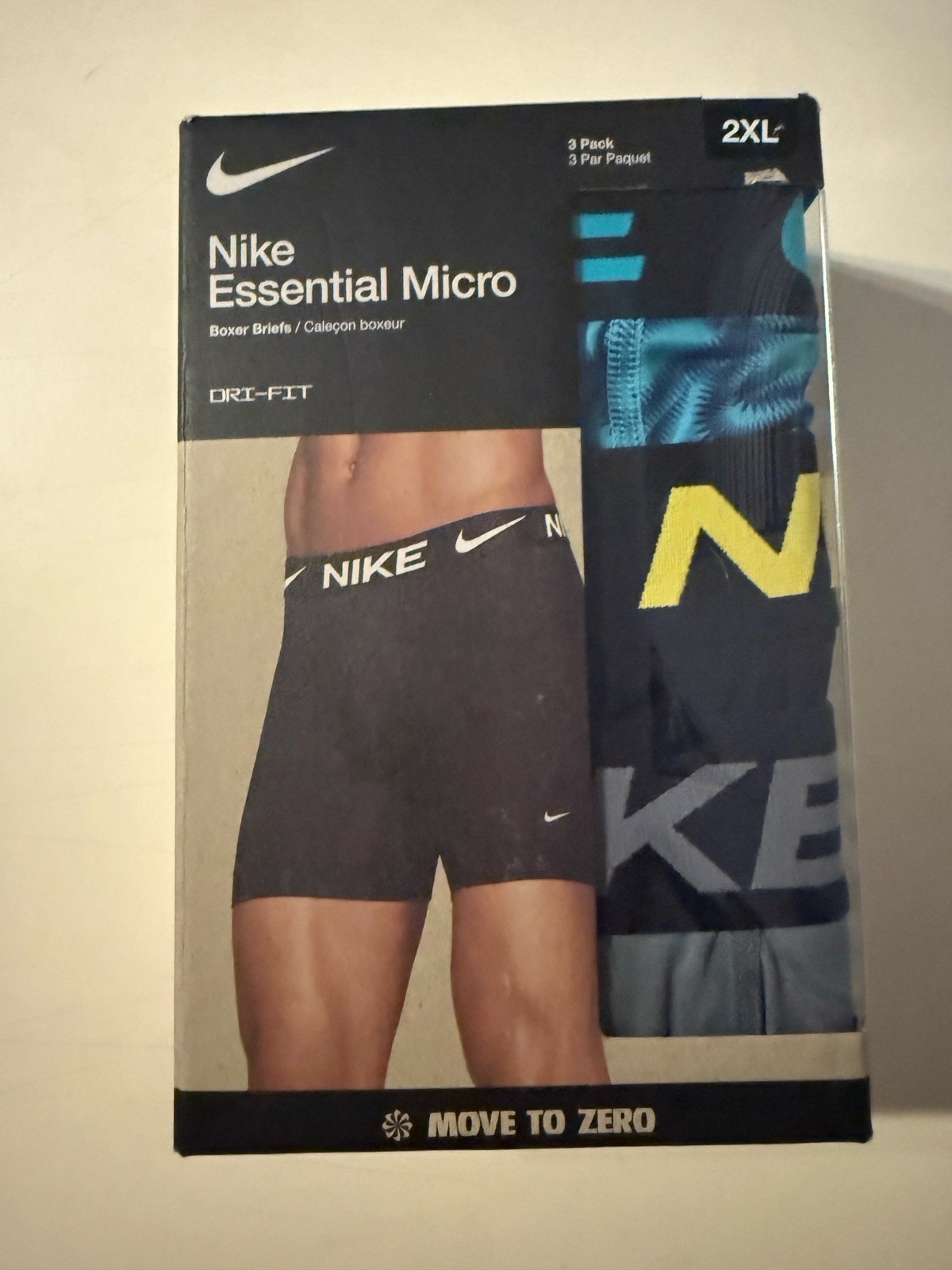 NWT Nike Essential Micro 3 Pack Dri-Fit Boxer Briefs sz 2XL Mens A10