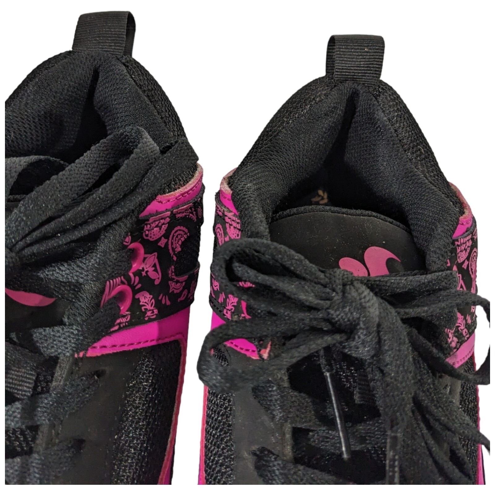 Womens Skateboarding Shoes sz 5.5 DVS Gambol Black Pink Low Top Sneaker Paisley
